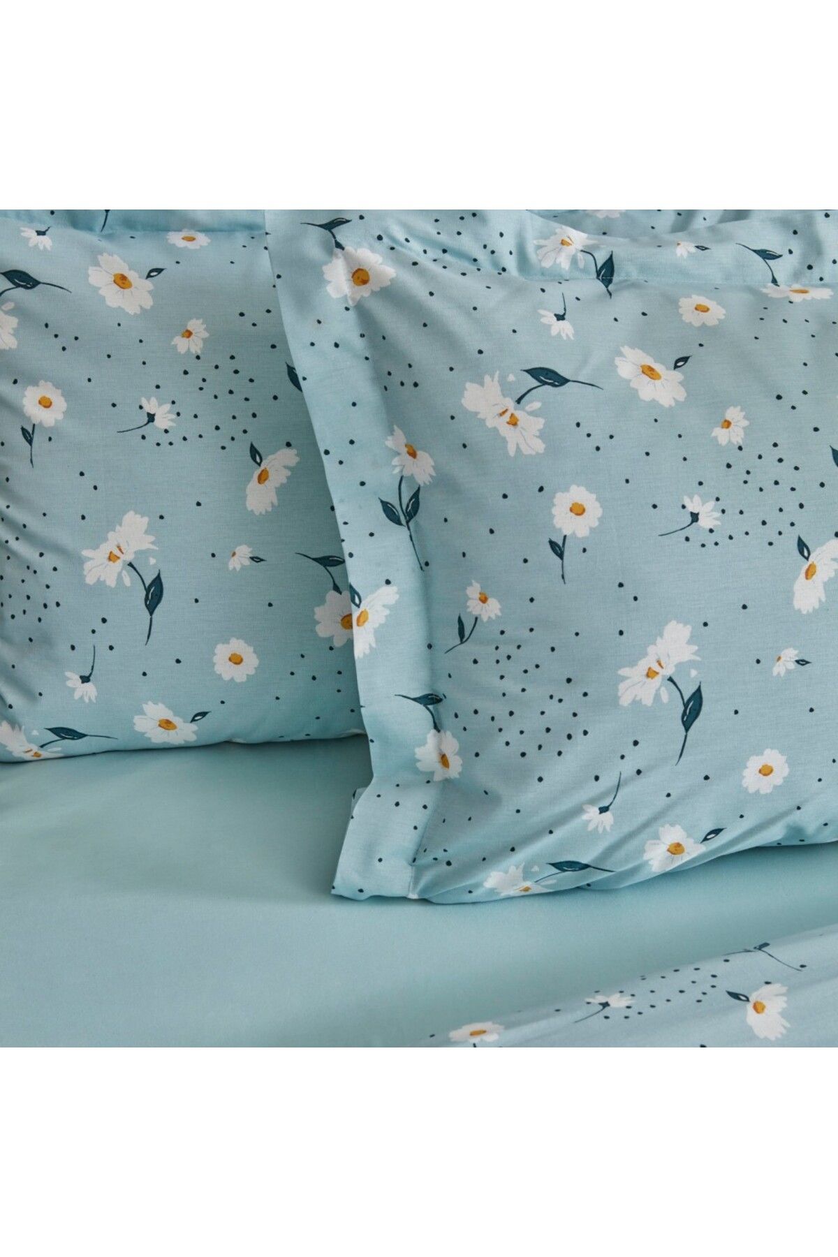 Karaca-Daisy 100% Baumwolle Einzelbett Bettwäsche Set, Mint 2