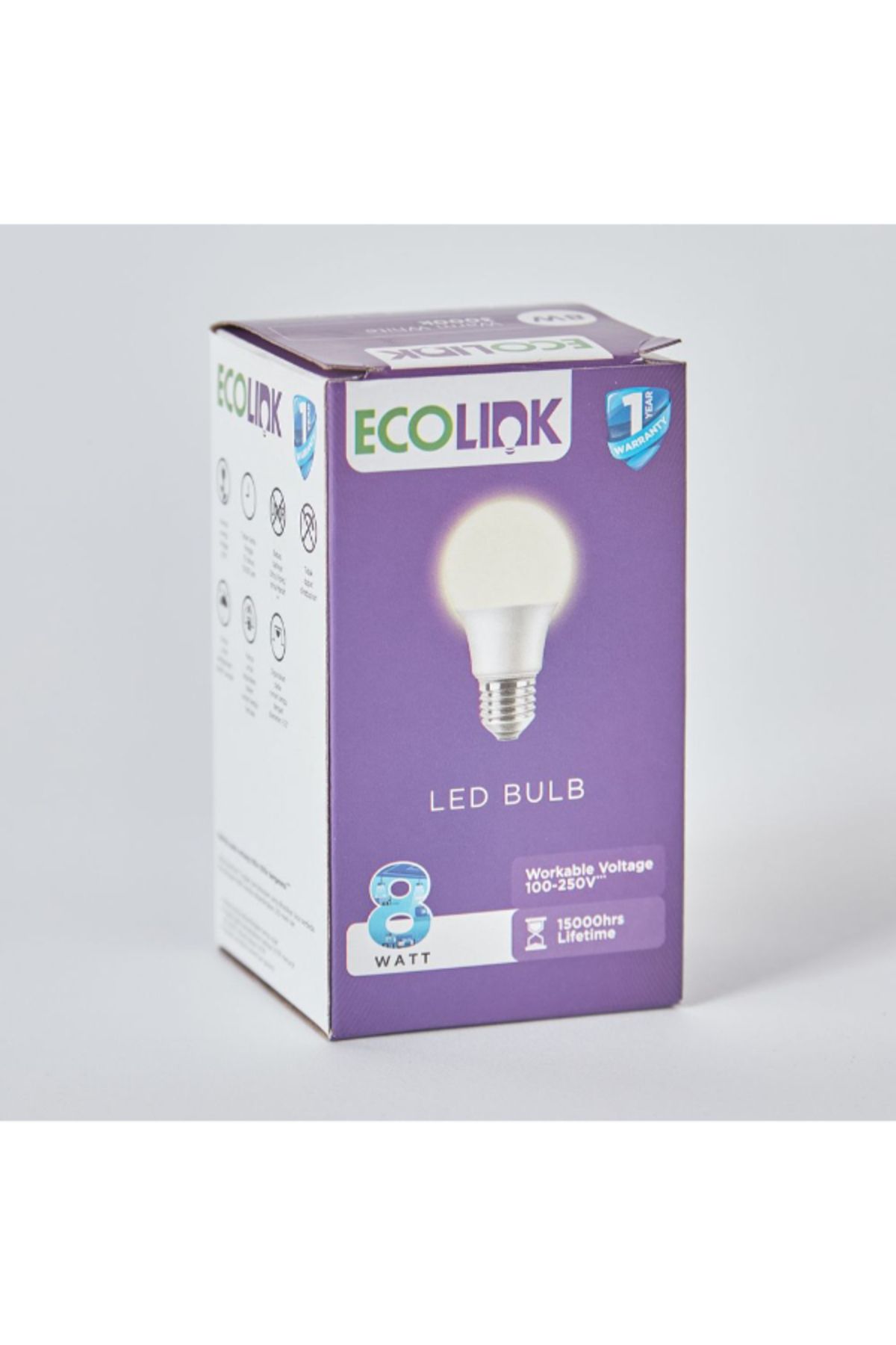 ecolink-LED Bulb - E27 8 W Warm White 3