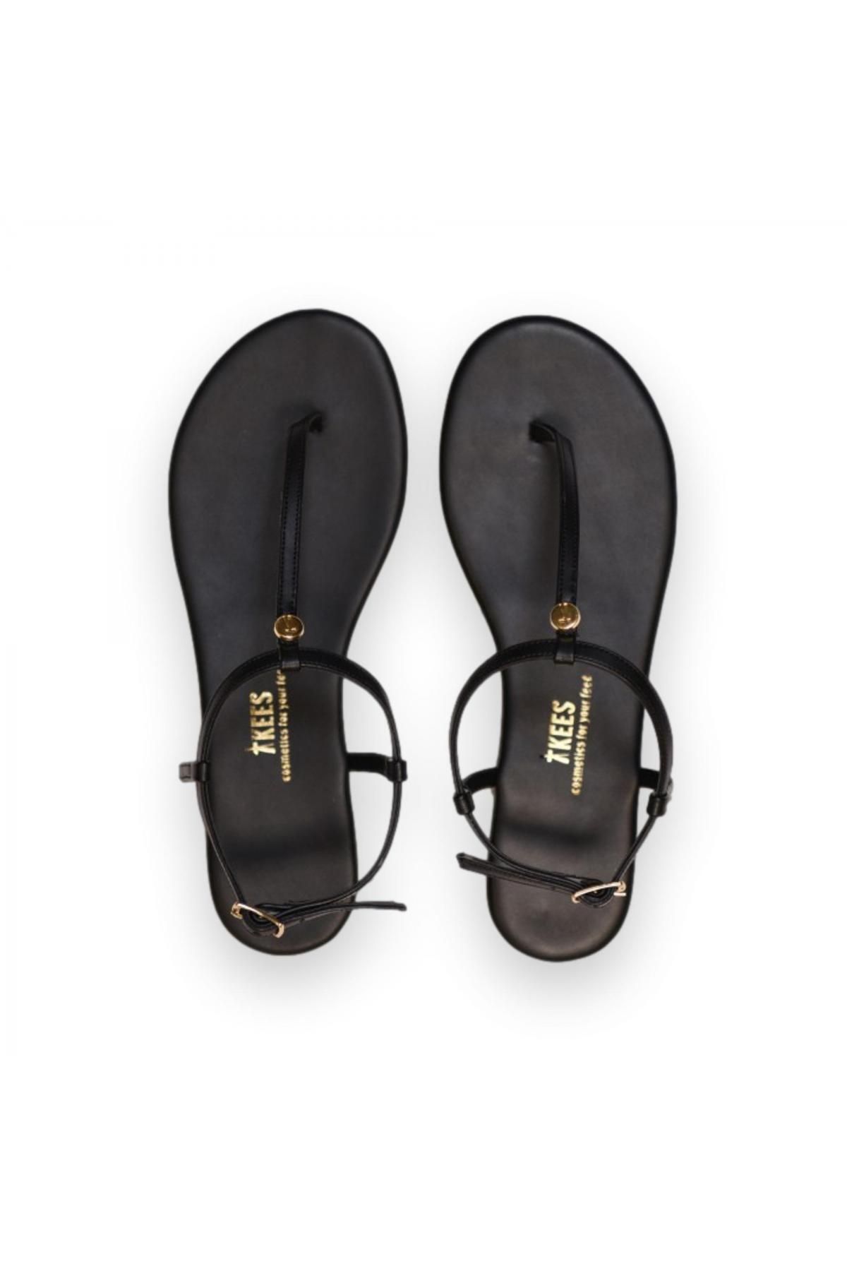 Tkees-Tk-8014 Buckle Black Women's Sandals 3