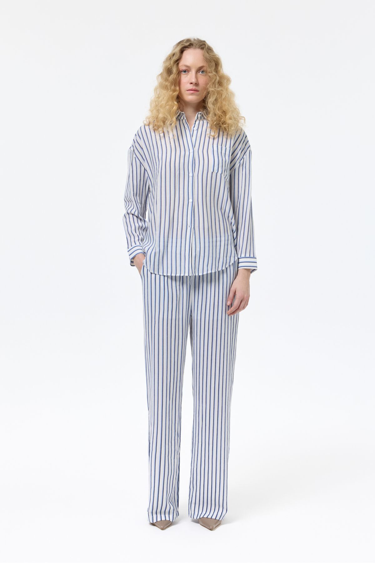 Quzu-Missing Information:-Belili Elastic Striped Pants (Ecru) Missing Description or Details. Please Give More Information or Select Another Product. 3