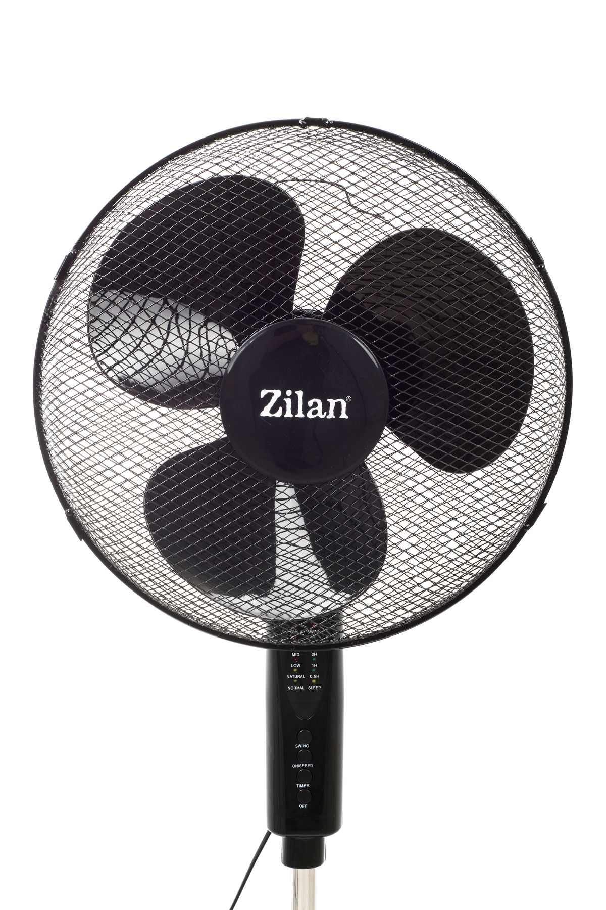 Zilan-Pedestal Fan Zln-1204, black 50w, 40 Cm Diameter, Remote Control, Timer, 4