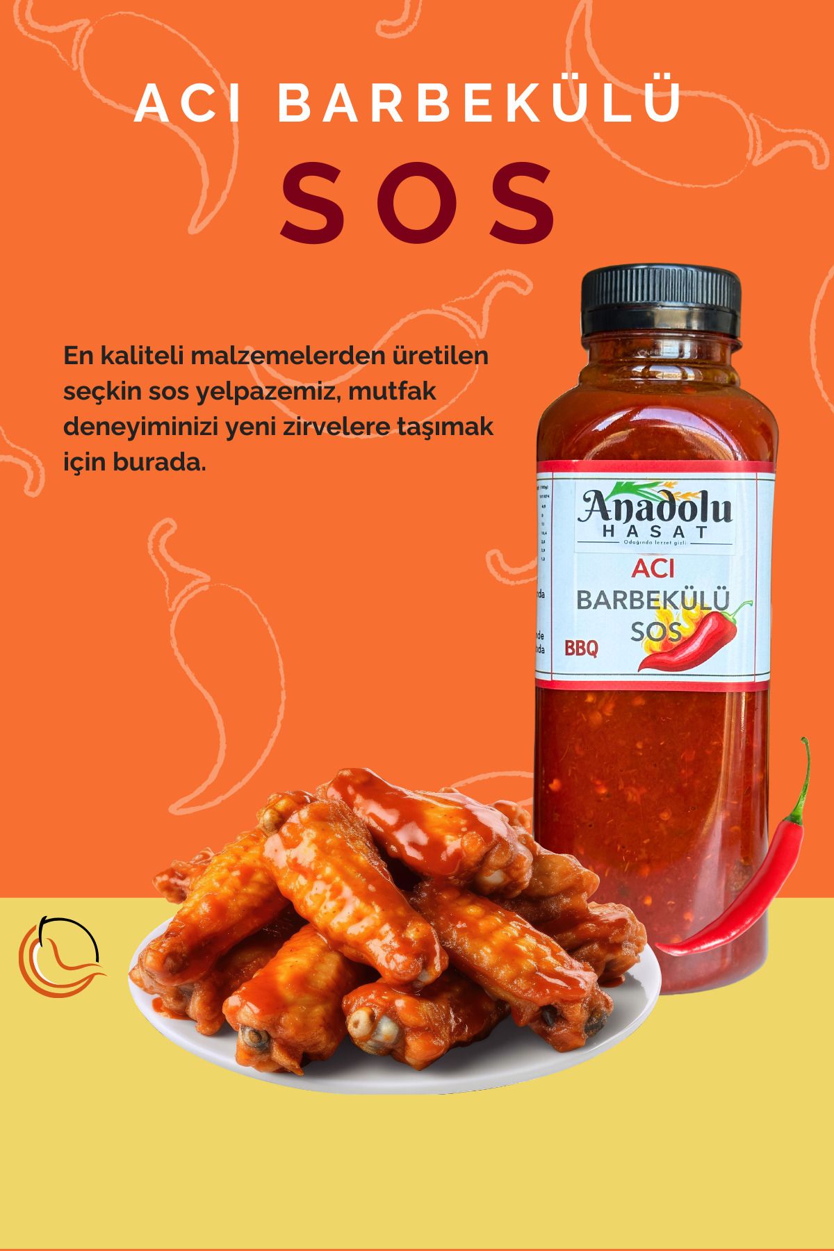 ANADOLU HASAT Acı Barbekülü Sos (Hot Barbecue Sauce) -500Gr