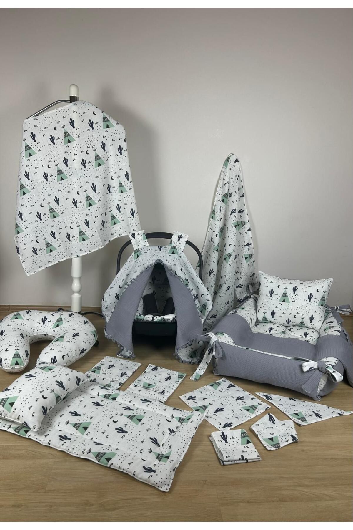 Aras Collection Bebe Muslin 14 Parçalık Bebek Seti – Doğal, Yumuşak ve Konforlu!