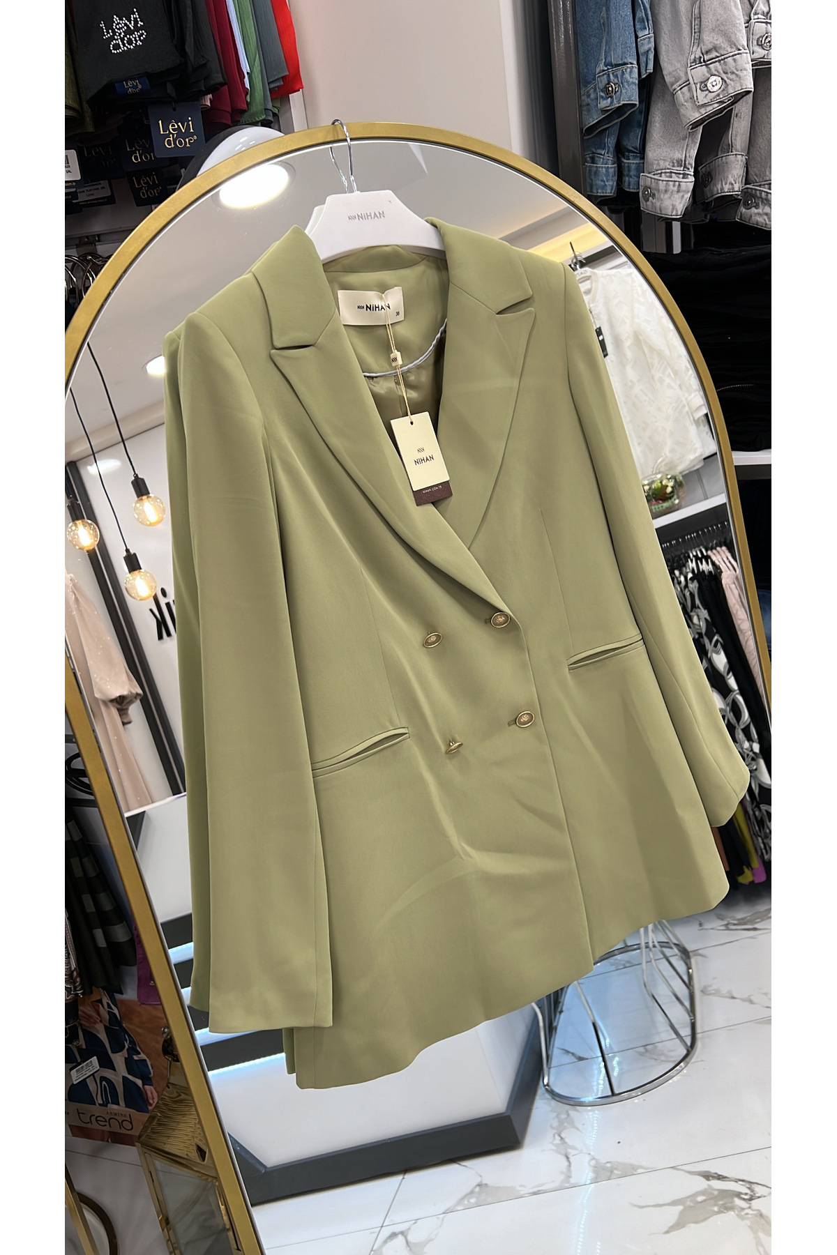 Nihan-Lined Swallow Collar Blazer Jacket 1