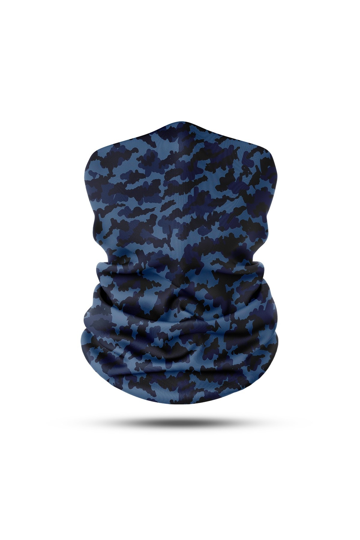 pinlock Koyu Kamuflaj Desenli Lacivert Dikişsiz Dijital Baskı Baf Buff Bandana Boyunluk