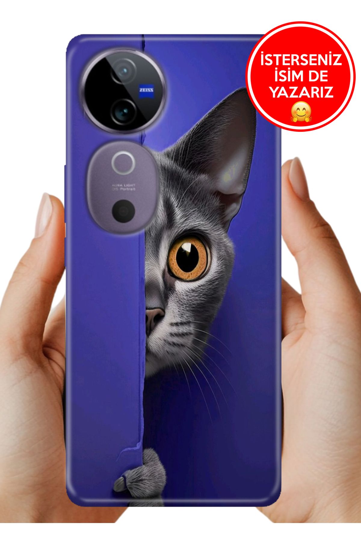 Cekuonline Vivo V40 5G Kılıf 0.35 mm Resimli Silikon Kedim
