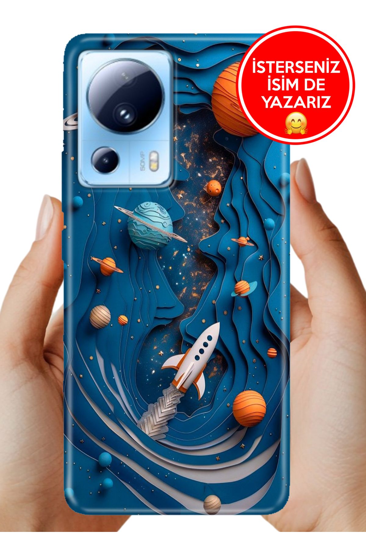 Cekuonline Xiaomi Mi 13 Lite Kılıf Tam Rubber Esnek Silikon Full Koruma Space Kolaj