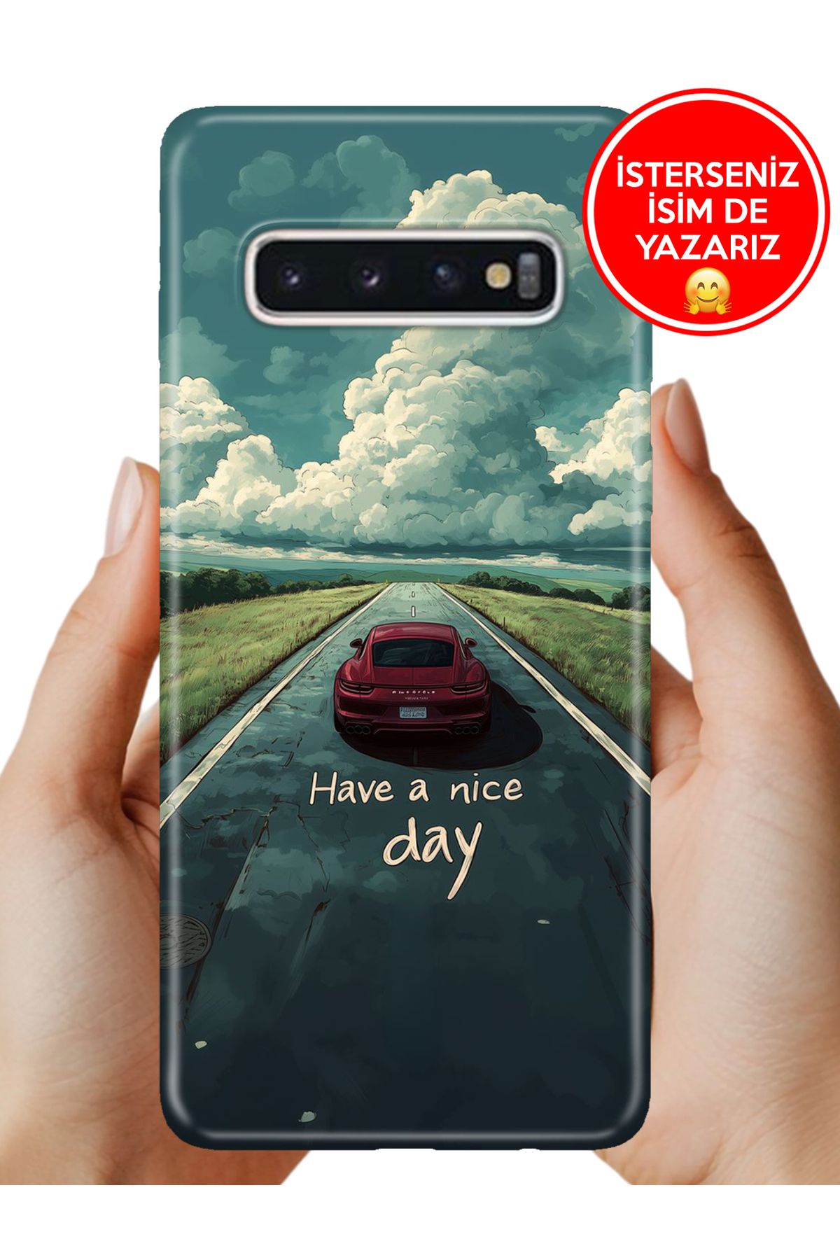 Cekuonline Samsung Galaxy S10+ Plus Kılıf Desenli Baskılı Kamera Korumalı Silikon Nice Day
