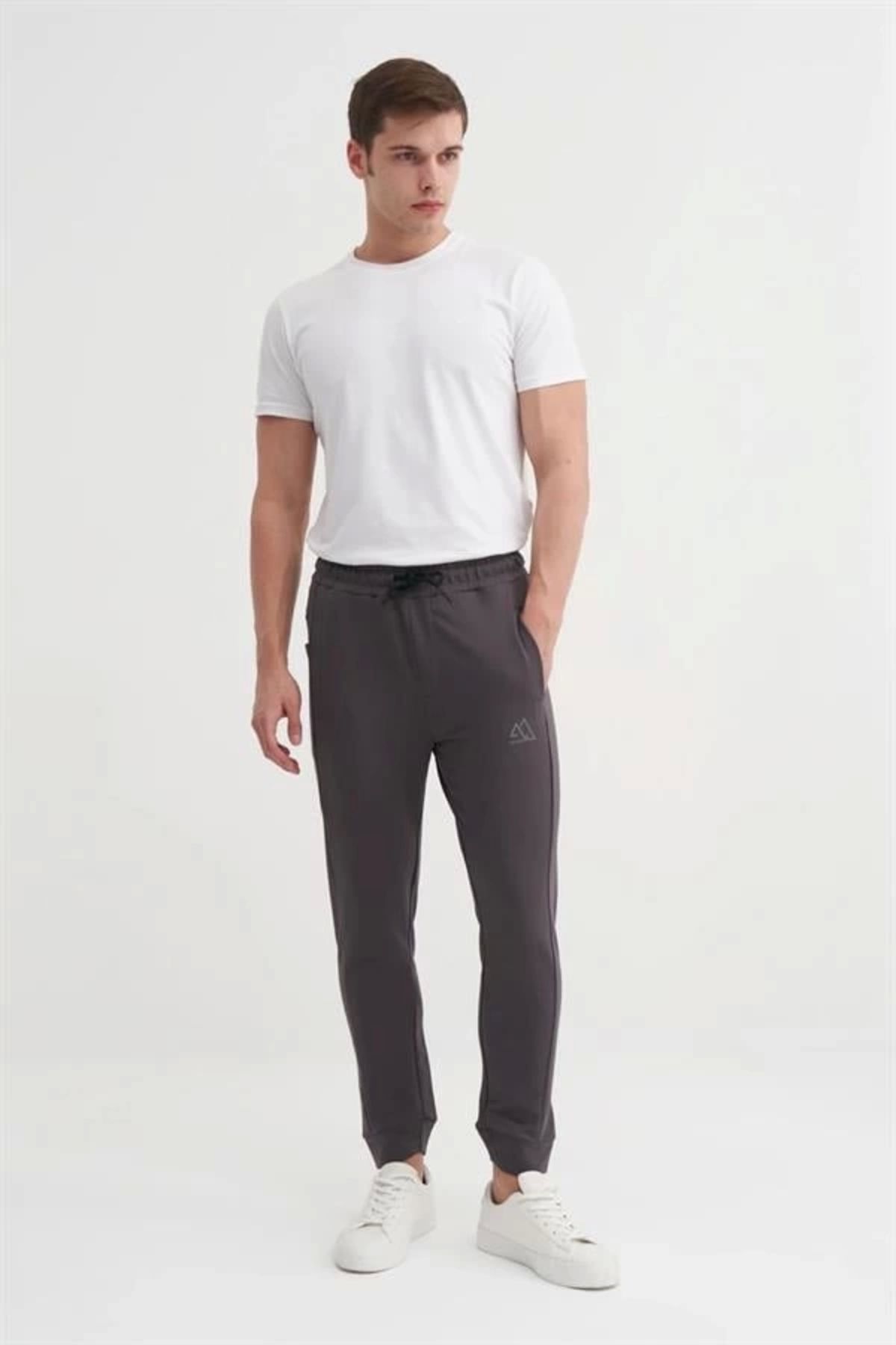 Alisim 8017 2 İplik Slim Fit Erkek Eşofman Altı Gri