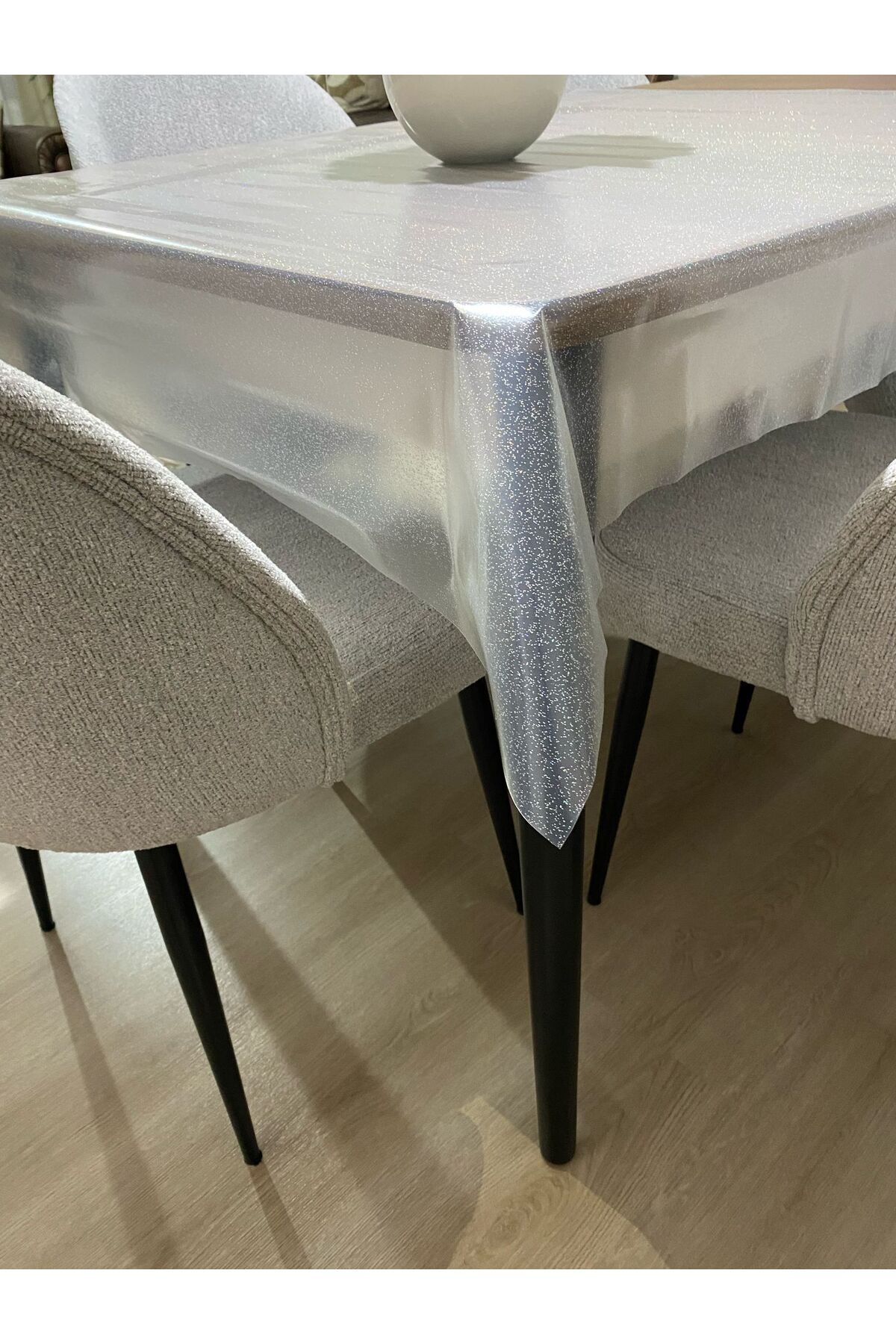 Style-Pvc Silvery Silver 1 Class Transparent Non Slip Stain Resistant Table Cloth 5