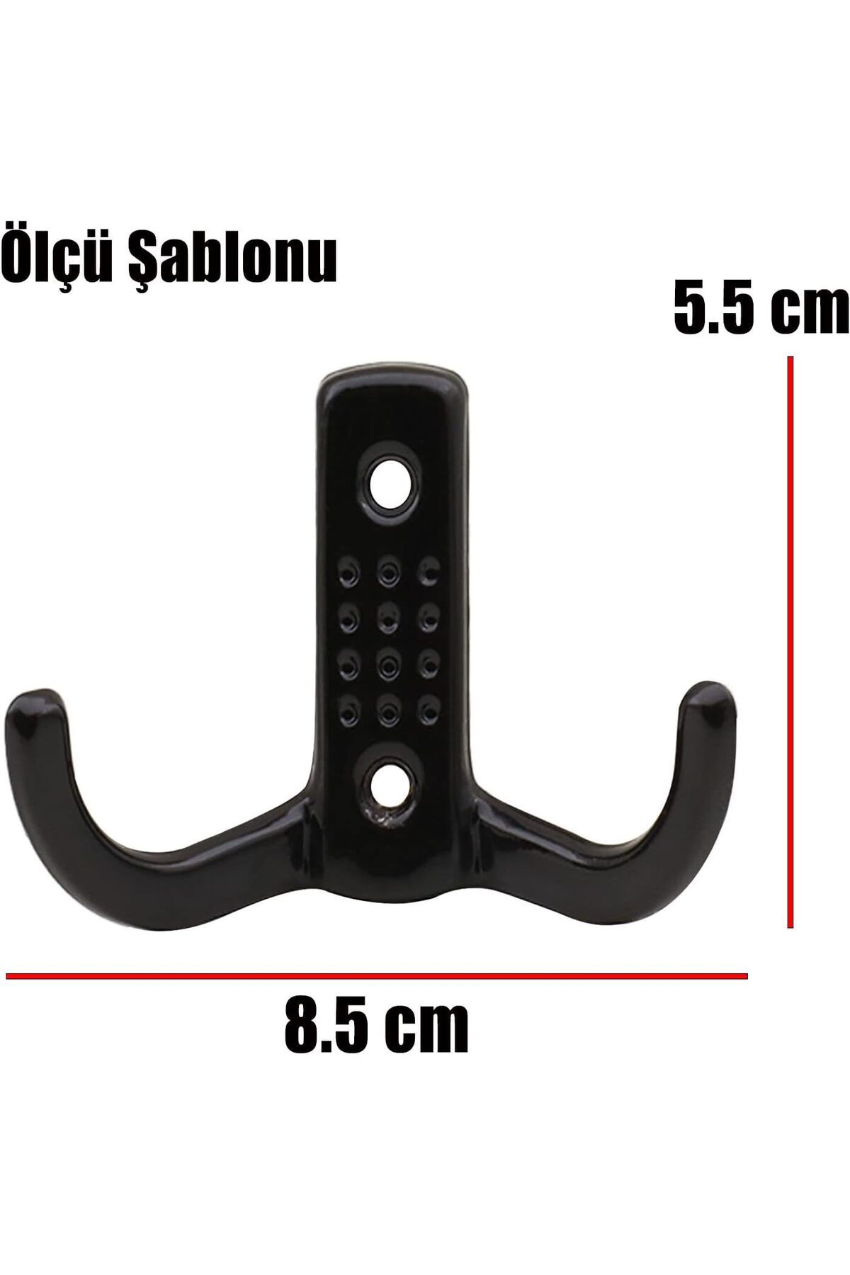 AKÇASAN Noktalı Vestiyer Duvar Askısı Dolap Elbise Askılığı Siyah Metal Askı