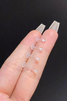 Blisse Piercing Unisex Şeffaf Labret, Tragus, Helix, Kıkırdak Bioplast Piercing