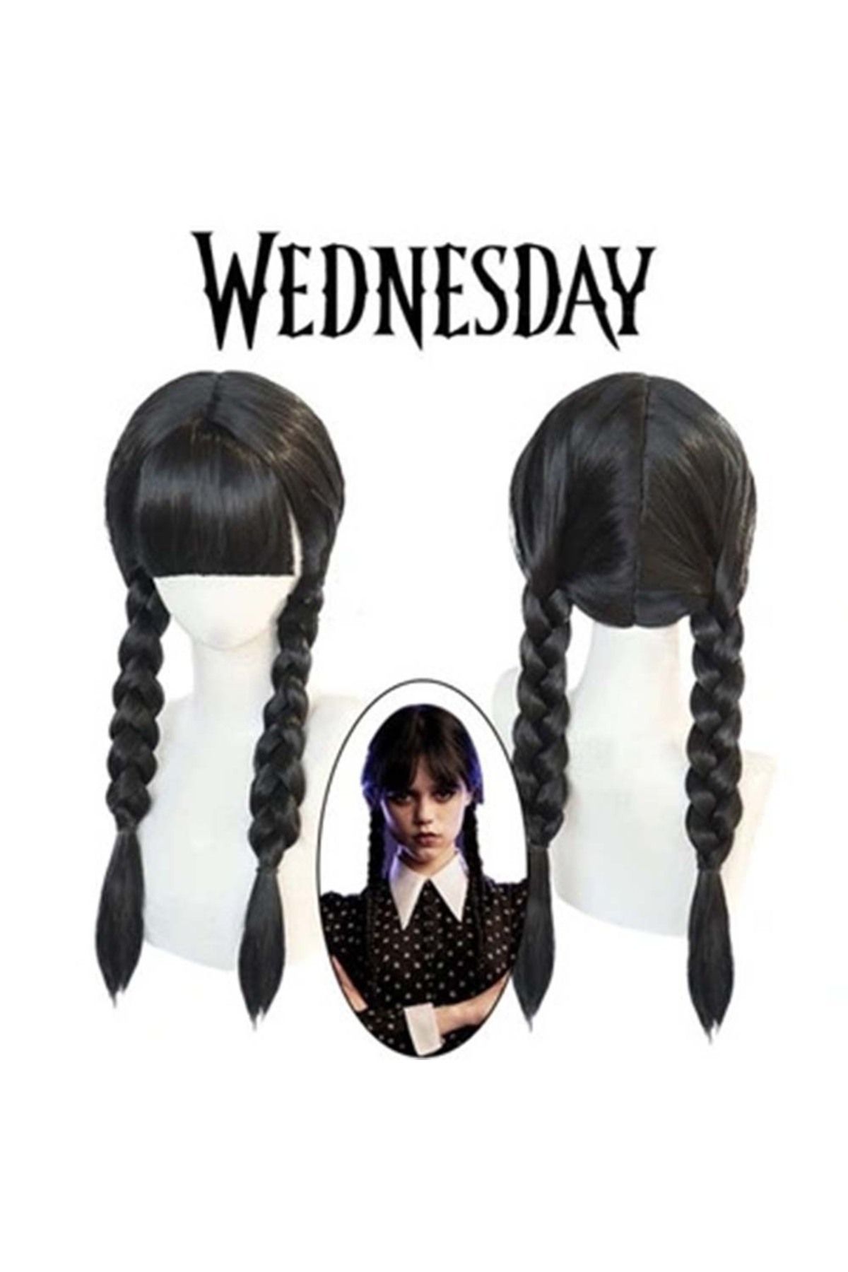 MERTONLİNE-Wednesday Black Braided Wig (4767) - Cgl6332-5083 2