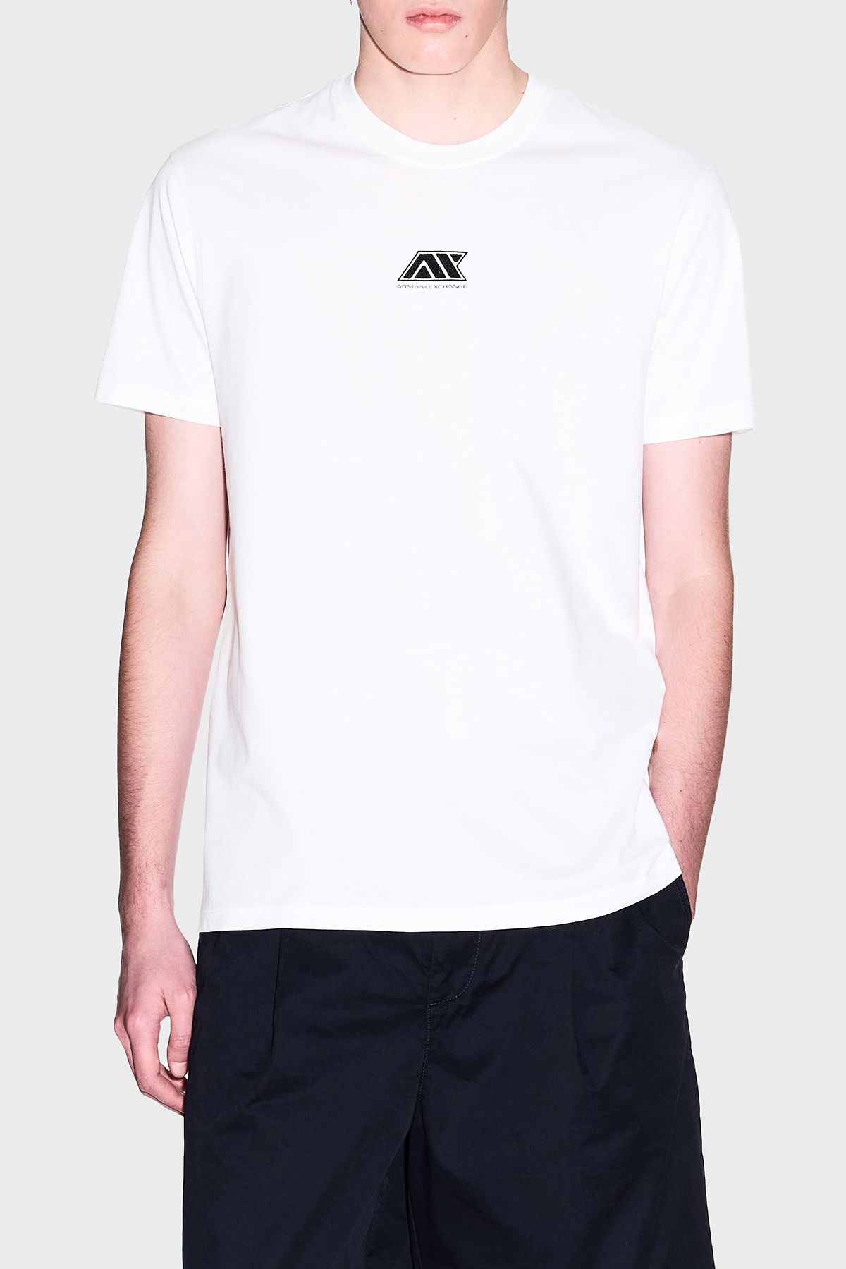 آرمانی اکسچاژ 100% پنبه معمولی یقه تی شرت تی شرت مردانه تی شرت XM000754 AF13106 U Armani Exchange