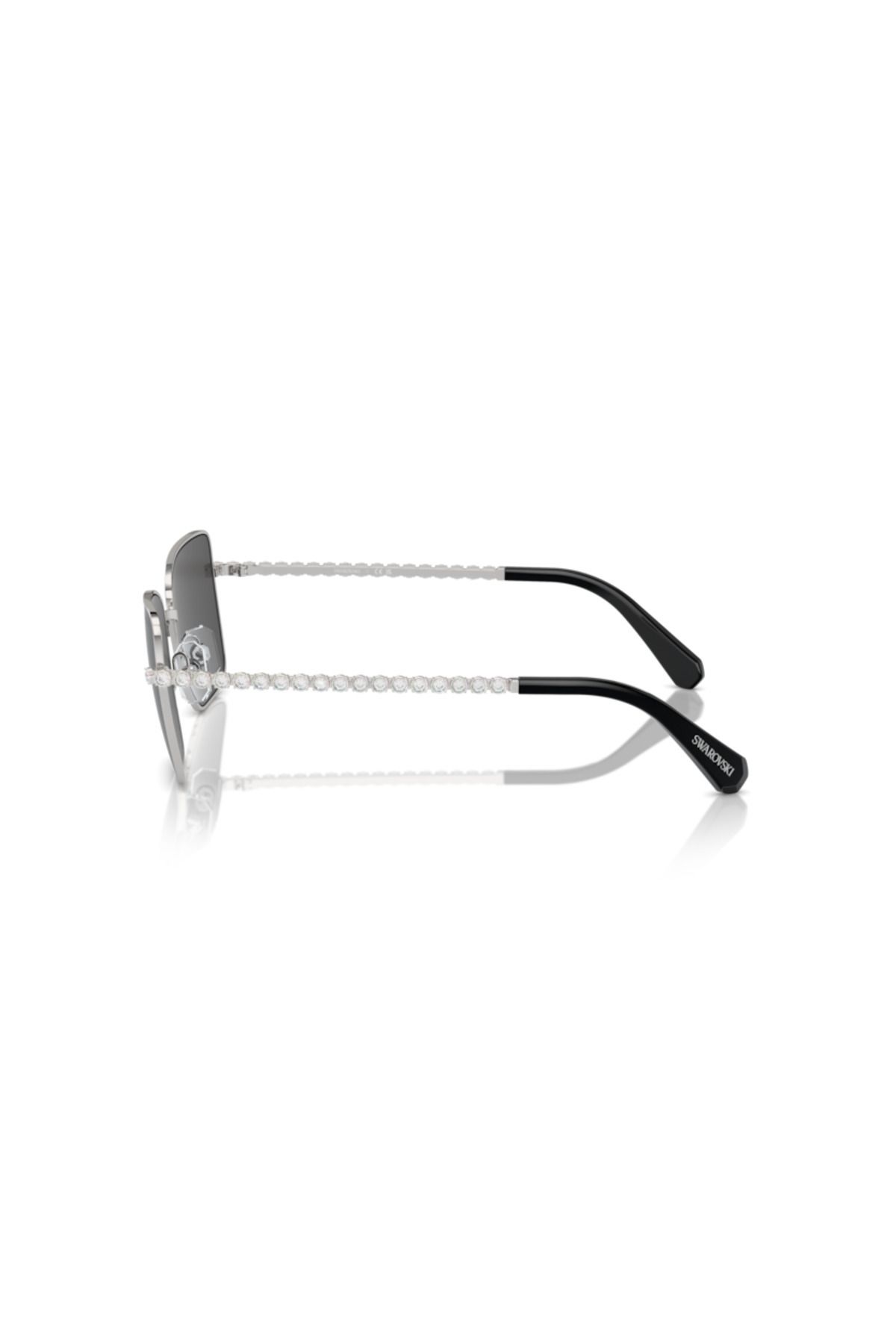 Swarovski-Woman Round Sunglasses- Sk 7015 - Lense Size:53mm - Silver 2