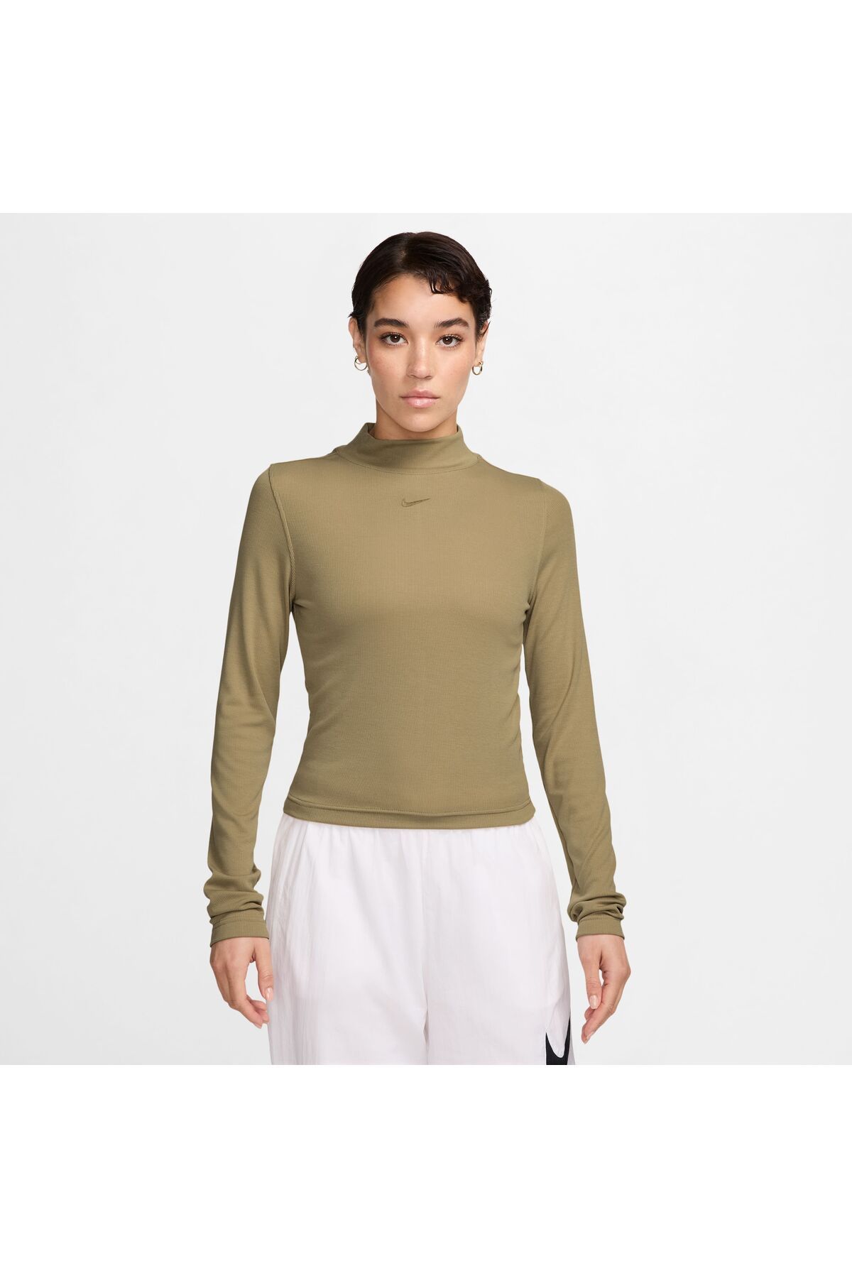 Nike-W Nsw Essntl Rib Mock Ls Top 1