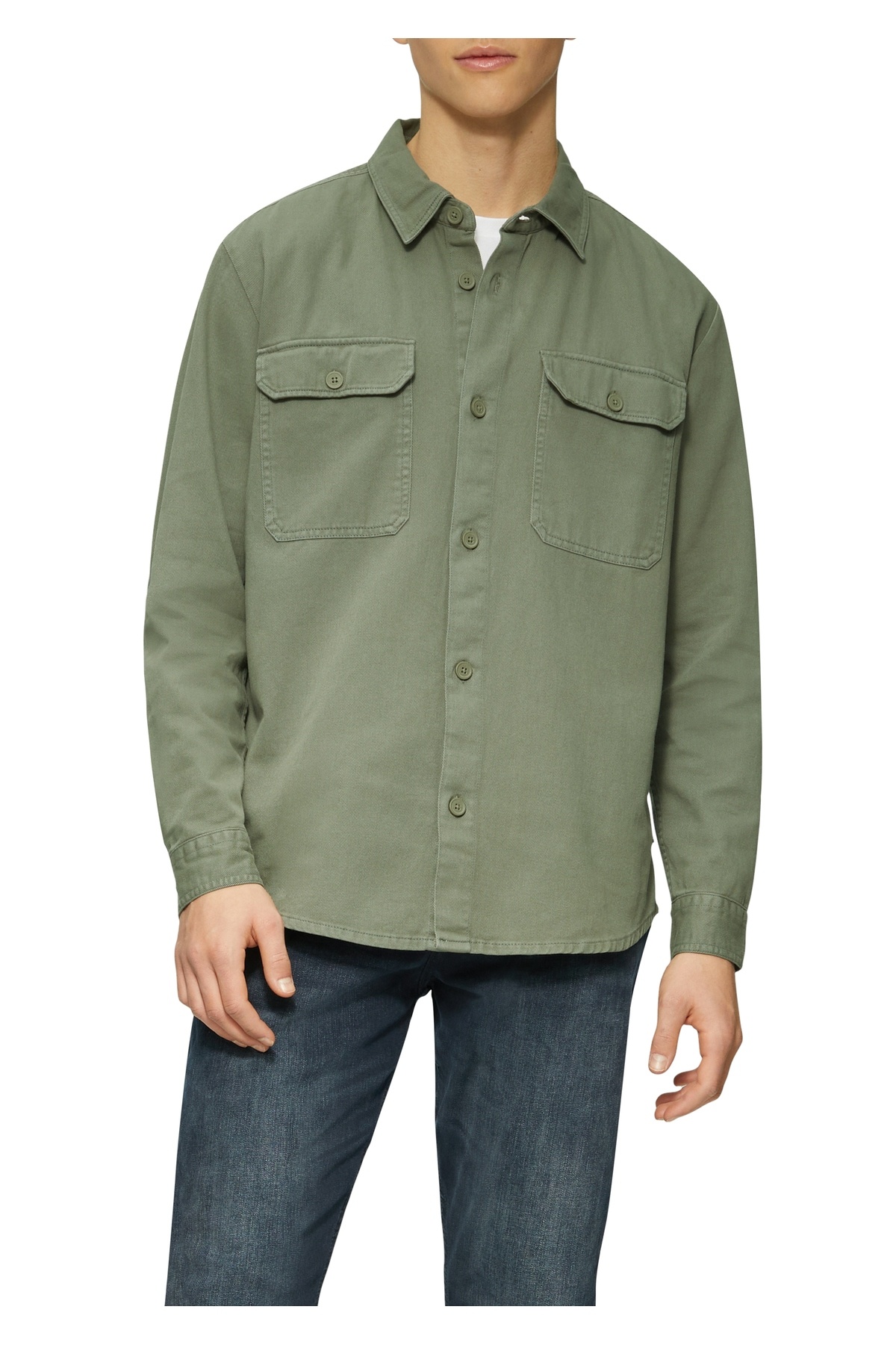 QS by s.Oliver-Waschbares Baumwoll-Twill-Overshirt 1
