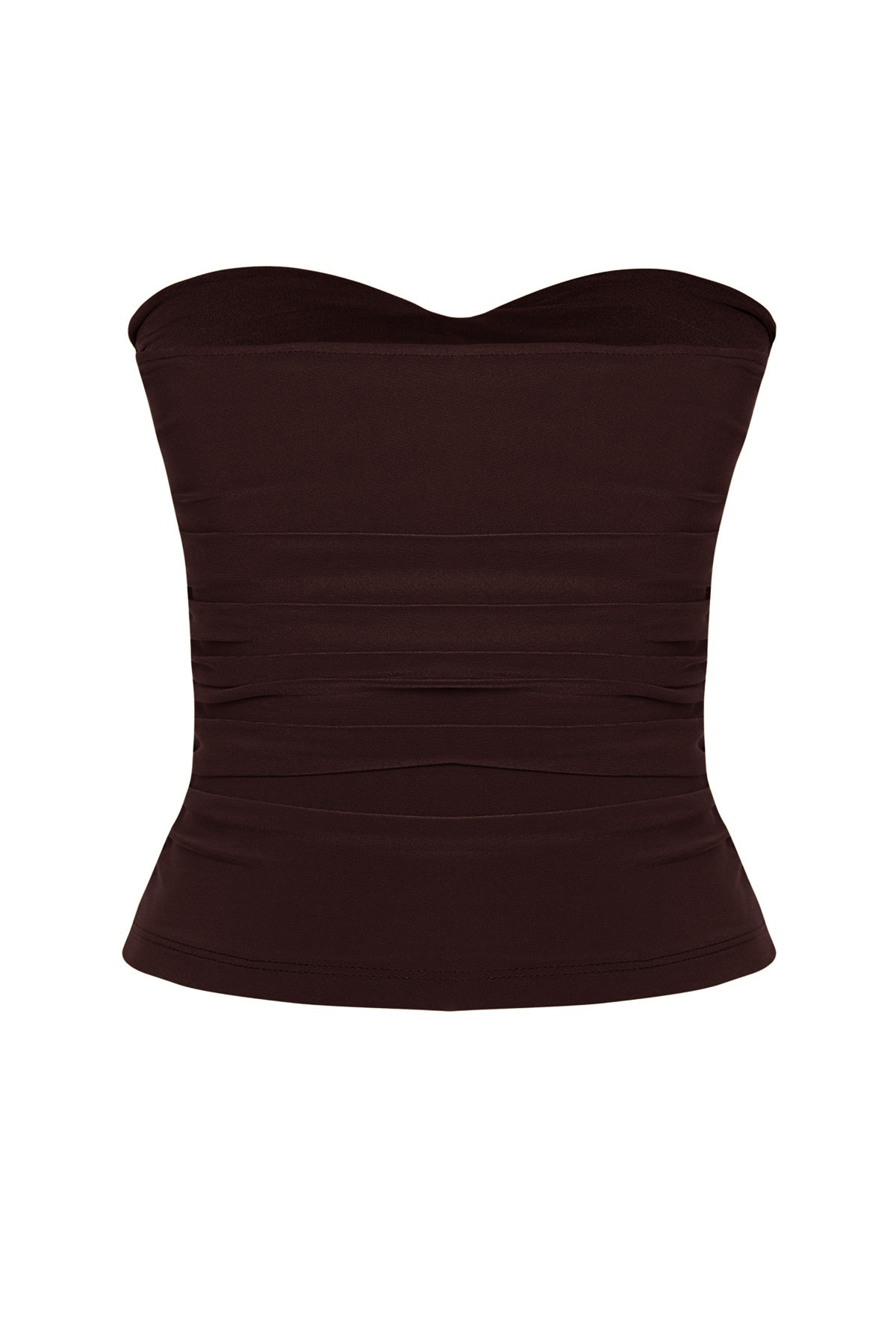 Trendyol Collection-Limited Edition Brown Accessory Detailed Strapless Knitted Stylish Blouse Tprss25Bz00032 6