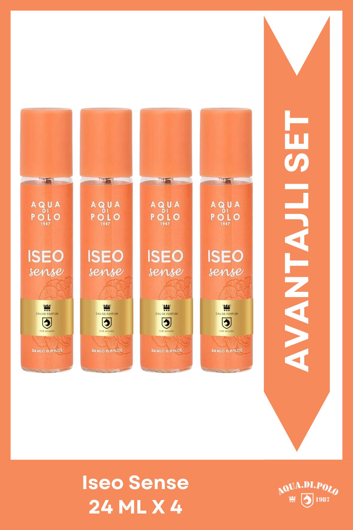 ست عطر زنانه 4 تکه گلدار میوه ای 24 میلی لیتری Iseo Sense Apcn004005 Stcc021211 Aqua Di Polo 1987