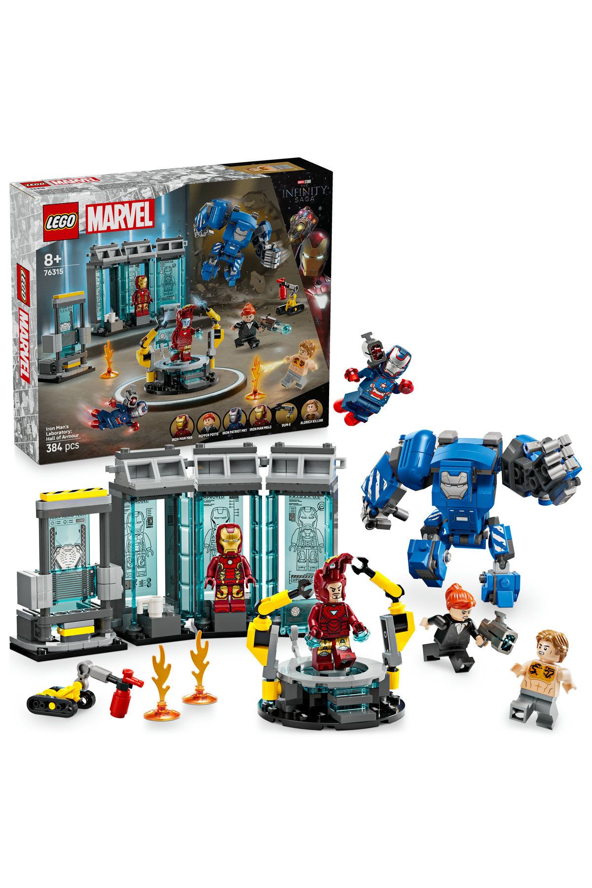 Marvel Iron Man’in Laboratuvarı 76315 - 8 Yaş ve Üzeri Çocuklar için Oyuncak Yapım Seti (384 Parça)