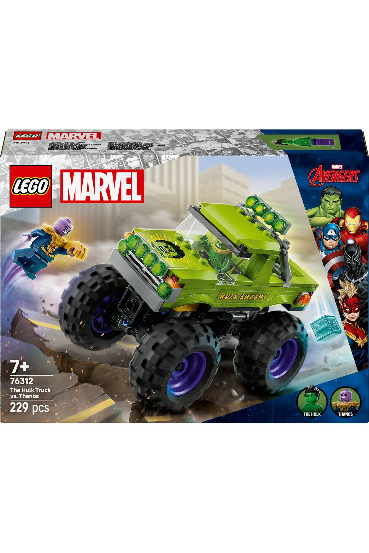 LEGO-®   Marvel Hulk Truck Vs Thanos 76312 - 7+ Creative Toy Construction Set (229 Pieces) 3