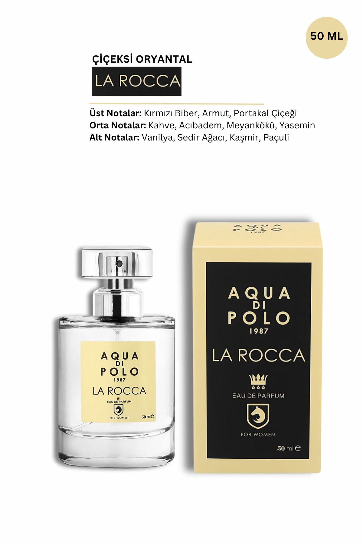 عطر زنانه شرقی ادپ گلور 50 میلی لیتری La Rocca Aqua Di Polo 1987