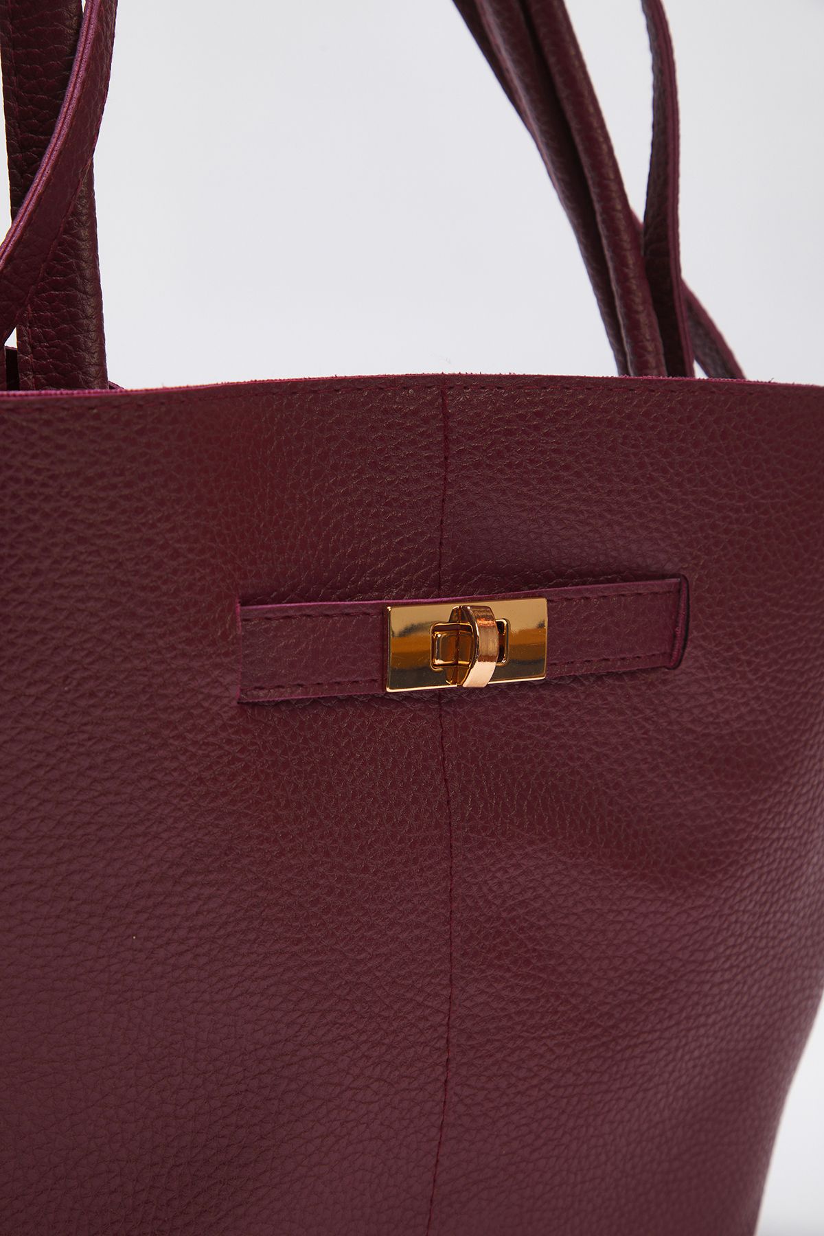 TRENDYOL SHOES-Burgundy kézi fogantyúval és keresztpántos Maxi Tote női válltáska TAKSS25OC00030 6