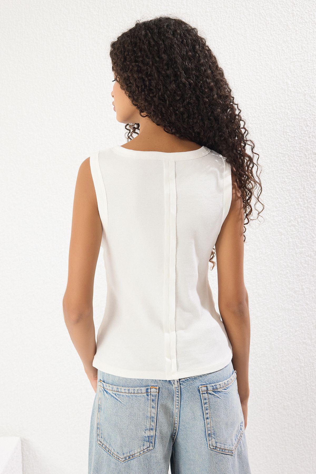 Trendyol Collection-Ecru Fitted Regular Length Knitted Undershirt Twoss25Al00059 5