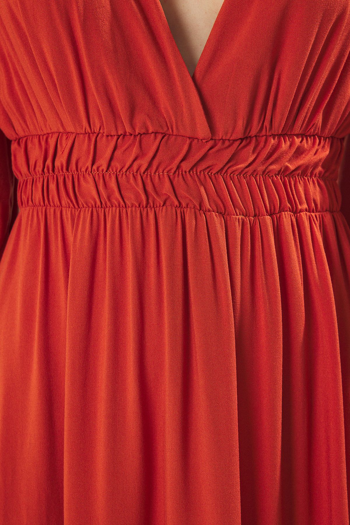 Trendyol Collection-Dlaždicové hladké maxi tkané šaty TWOSS25EL00776 3