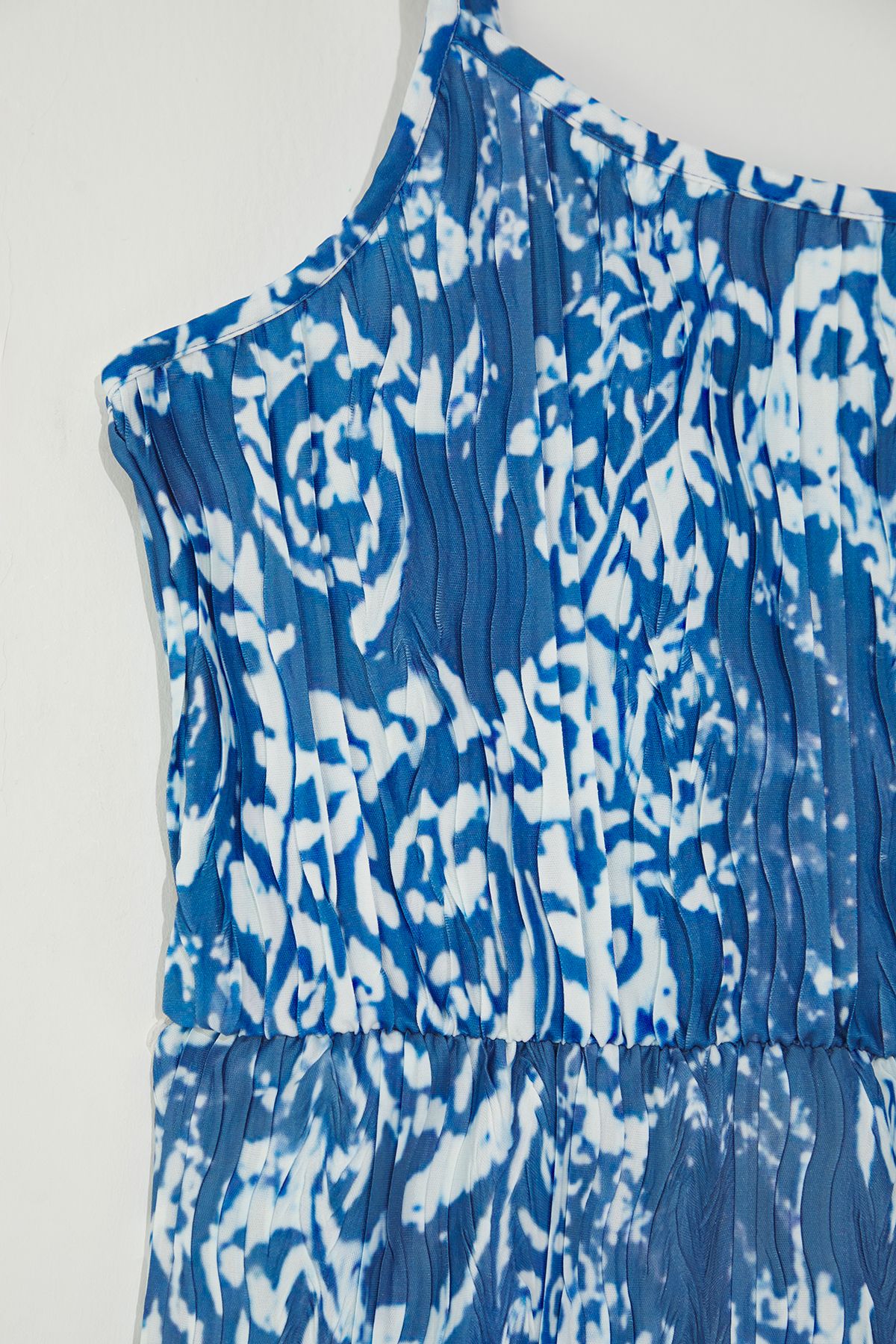 Trendyol Curve-Blue Strap Patterned Large Size Knitted Jumpsuit Tbbss25Bg00016 7