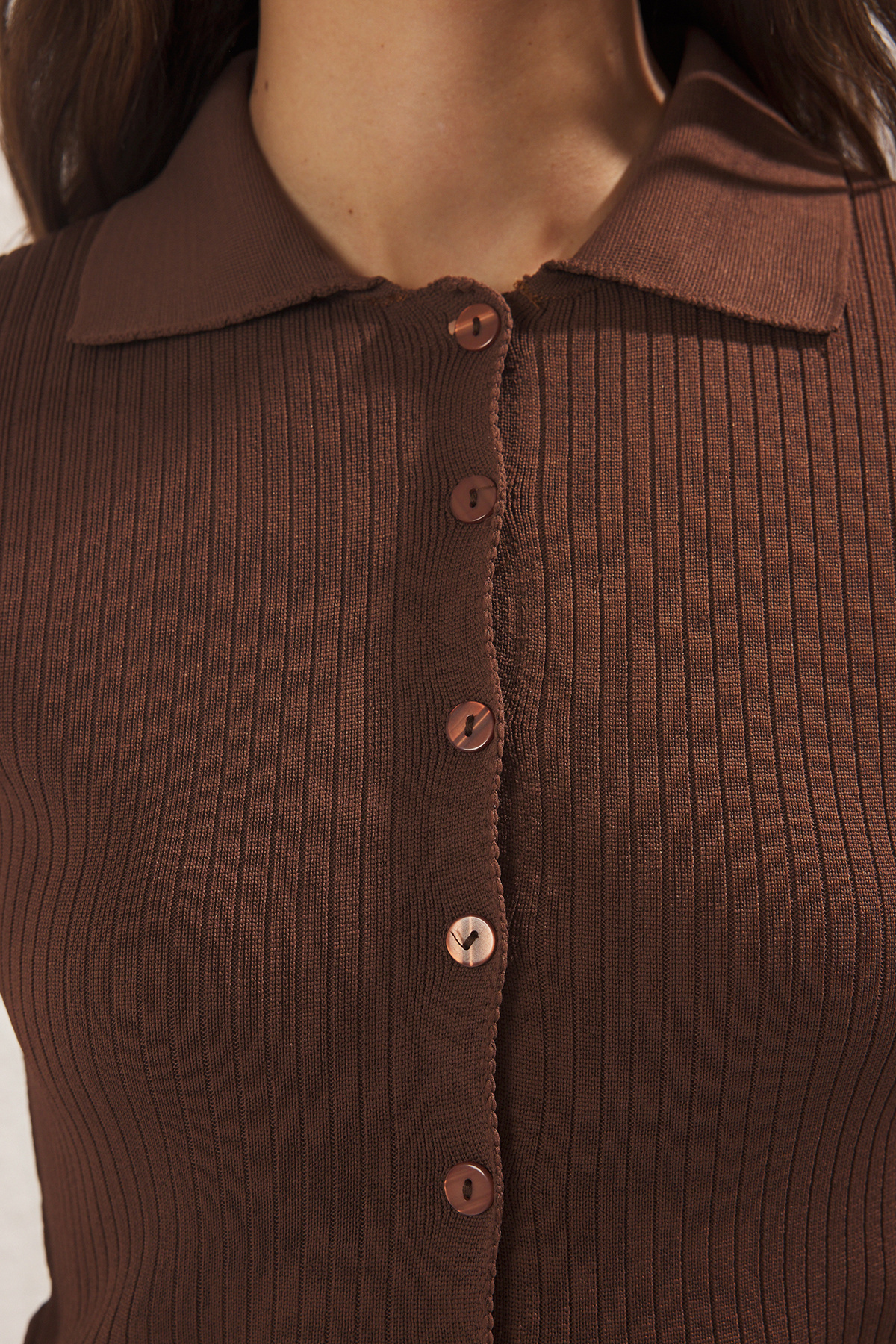 Trendyol Collection-Navy Blue-Brown Double Pack Basic Knitwear Cardigan Twoss25Hi00014 4