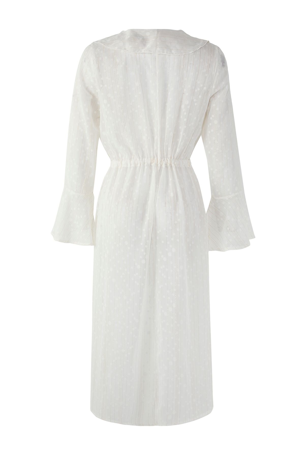 Trendyol Collection-Плажно кимоно и кафтан Maxi Flounce Ecru - TBESS25KM00018 6