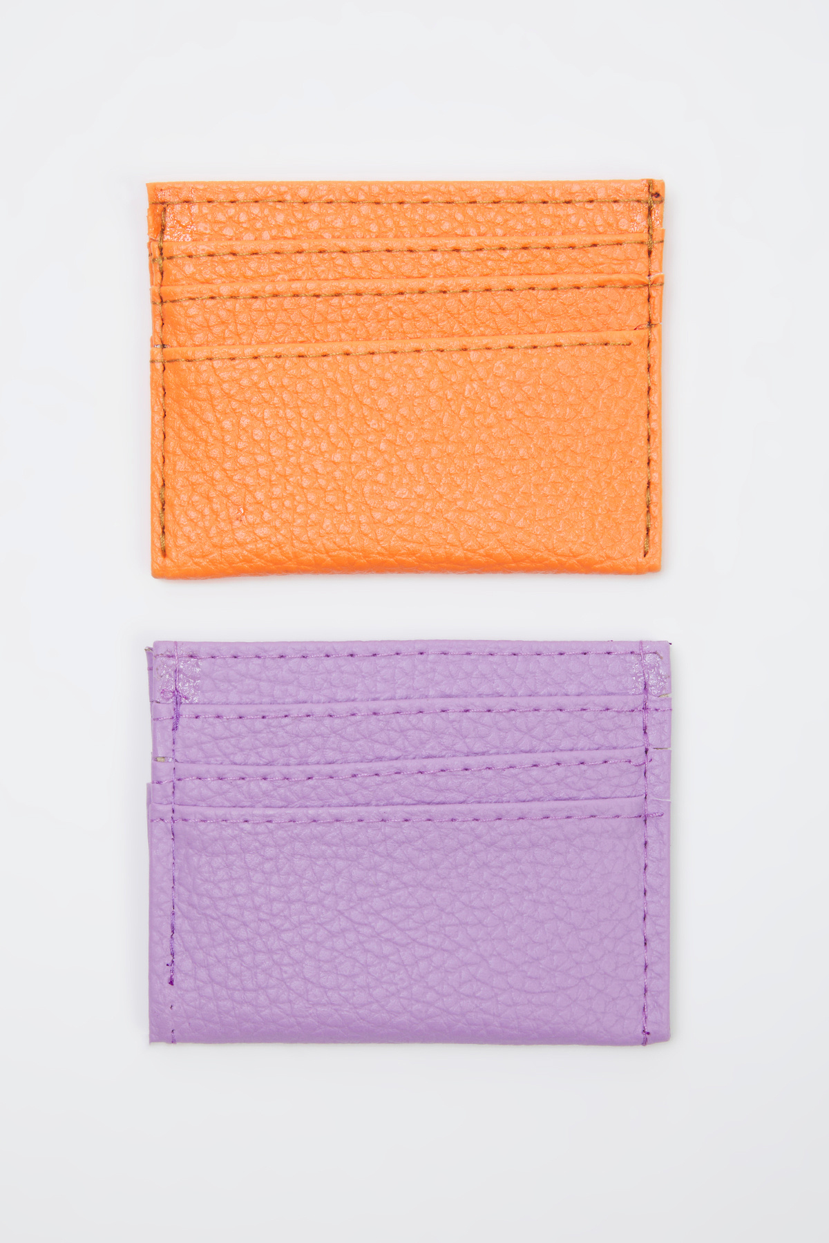 TRENDYOL SHOES-Orange-Lilac Textured 2-Pack Women's Wallet Card Holder Takss25Cu00002 1