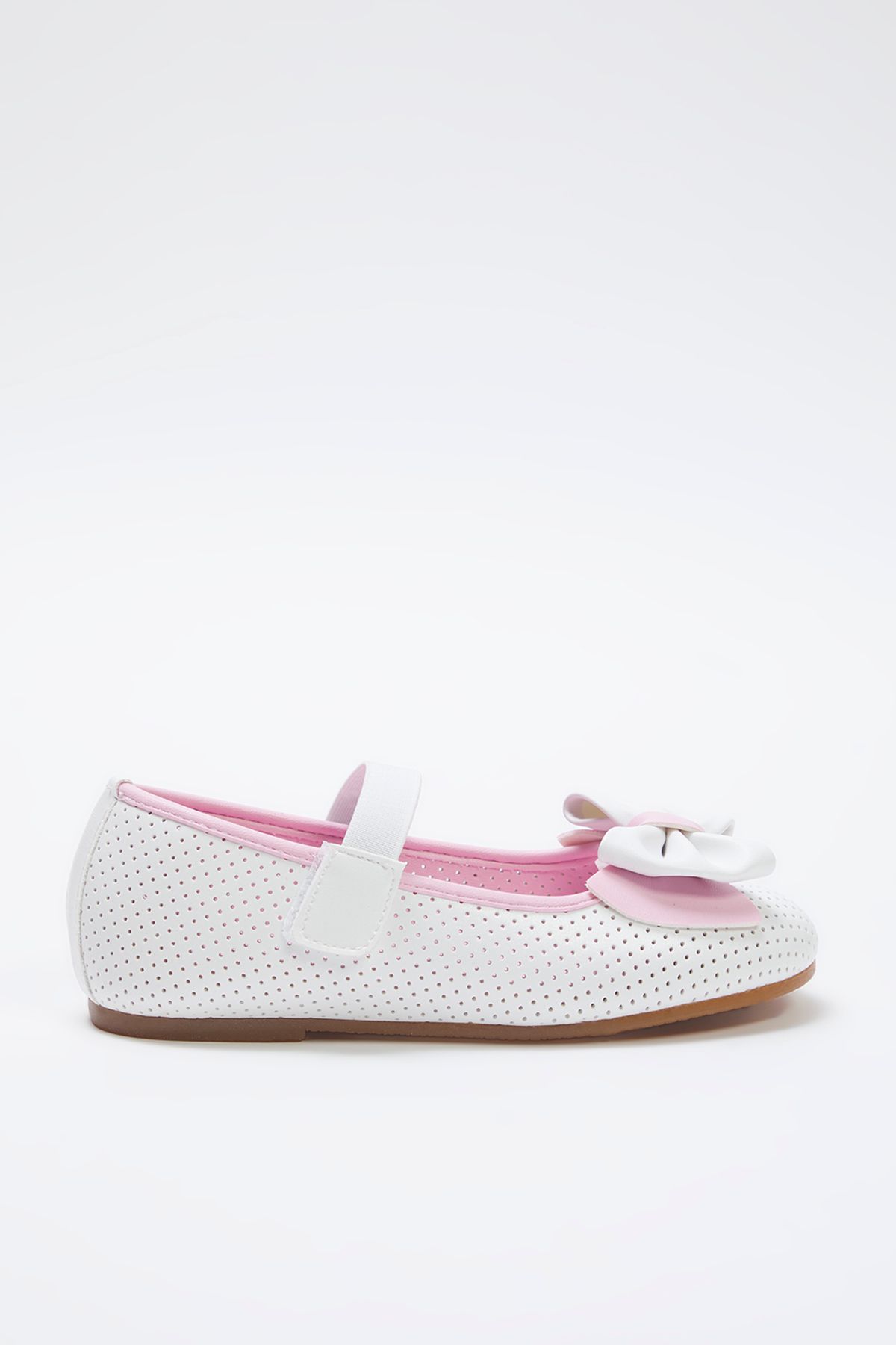 TRENDYOL SHOES-Λευκό-ροζ φιόγκο Λεπτομερείς μπαλαρίνες για κορίτσια για παιδιά TAKSS25BE00035 4