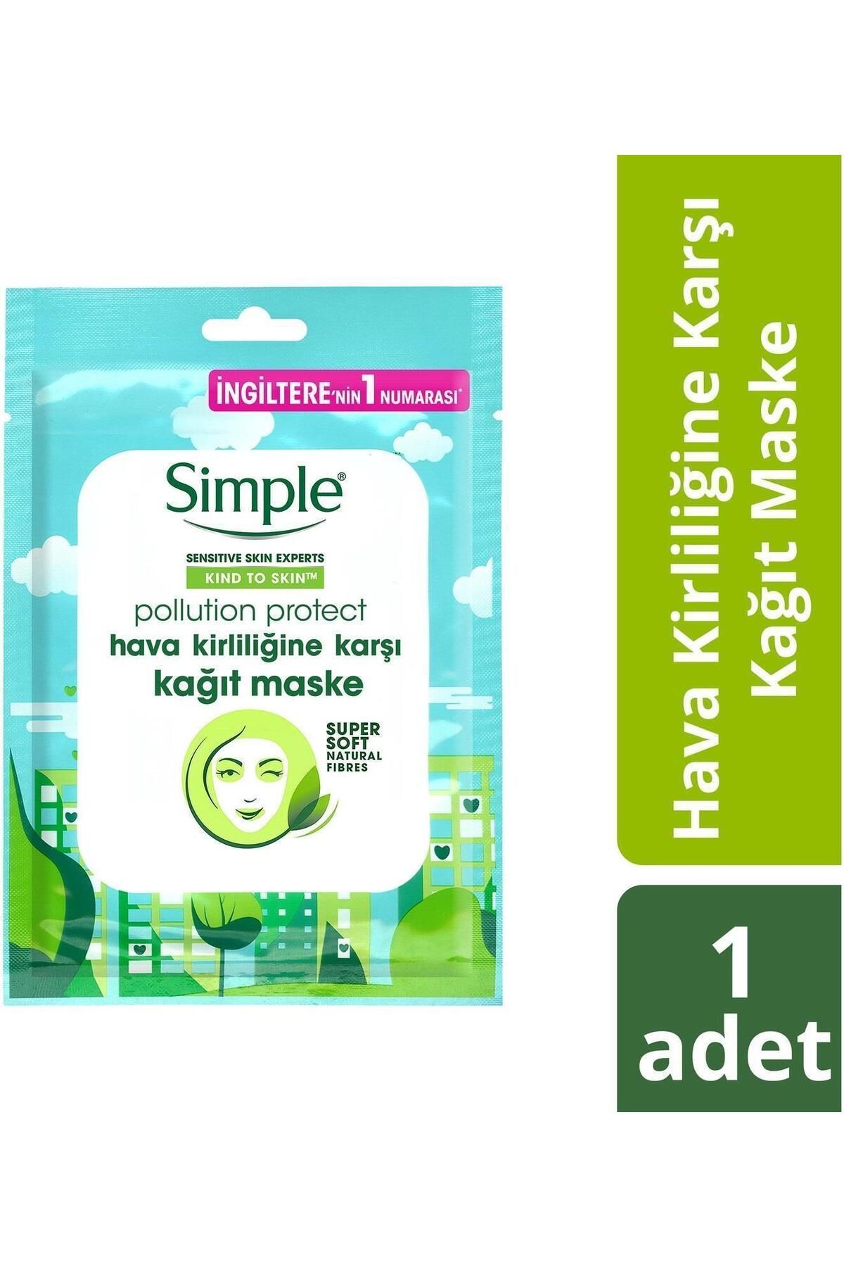 Simple-Kind To Skin Suitable for Sensitive Skin Paper Mask Containing Vitamin Against Air Pollution 21ML 1