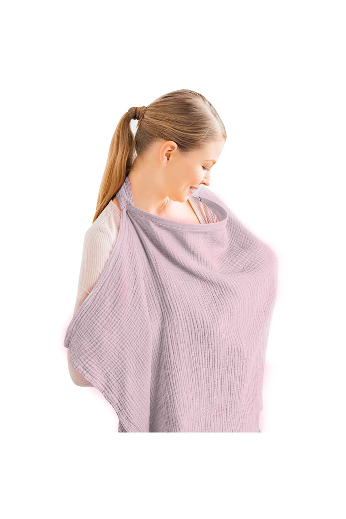 minoshes %100 Pamuklu 4 Katlı Organik Müslin Emzirme Önlüğü 65x100 Cm / Balenli