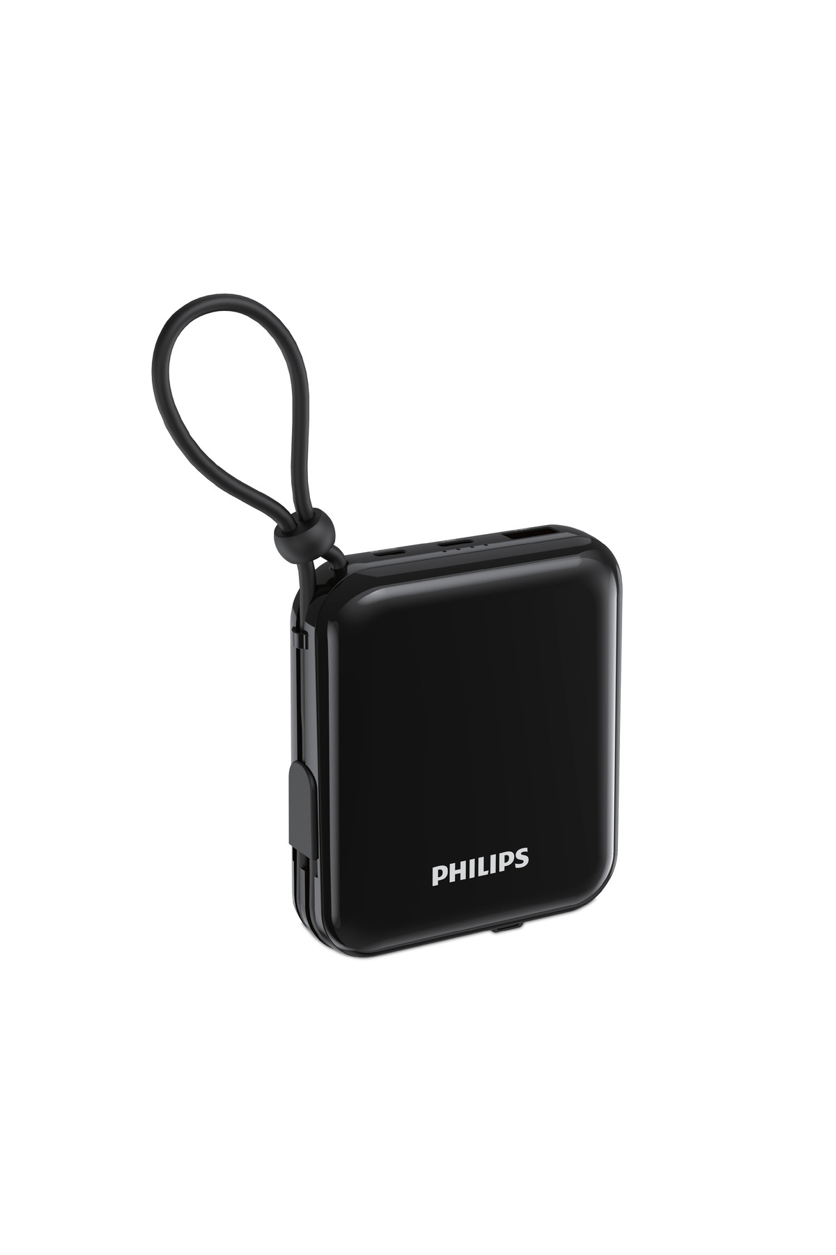 Philips DLP5712CB/00 10.000 mAh 20W USB-C ve Lightning Kablolu Powerbank 1xUSB-A, 1xUSB-C, Siyah
