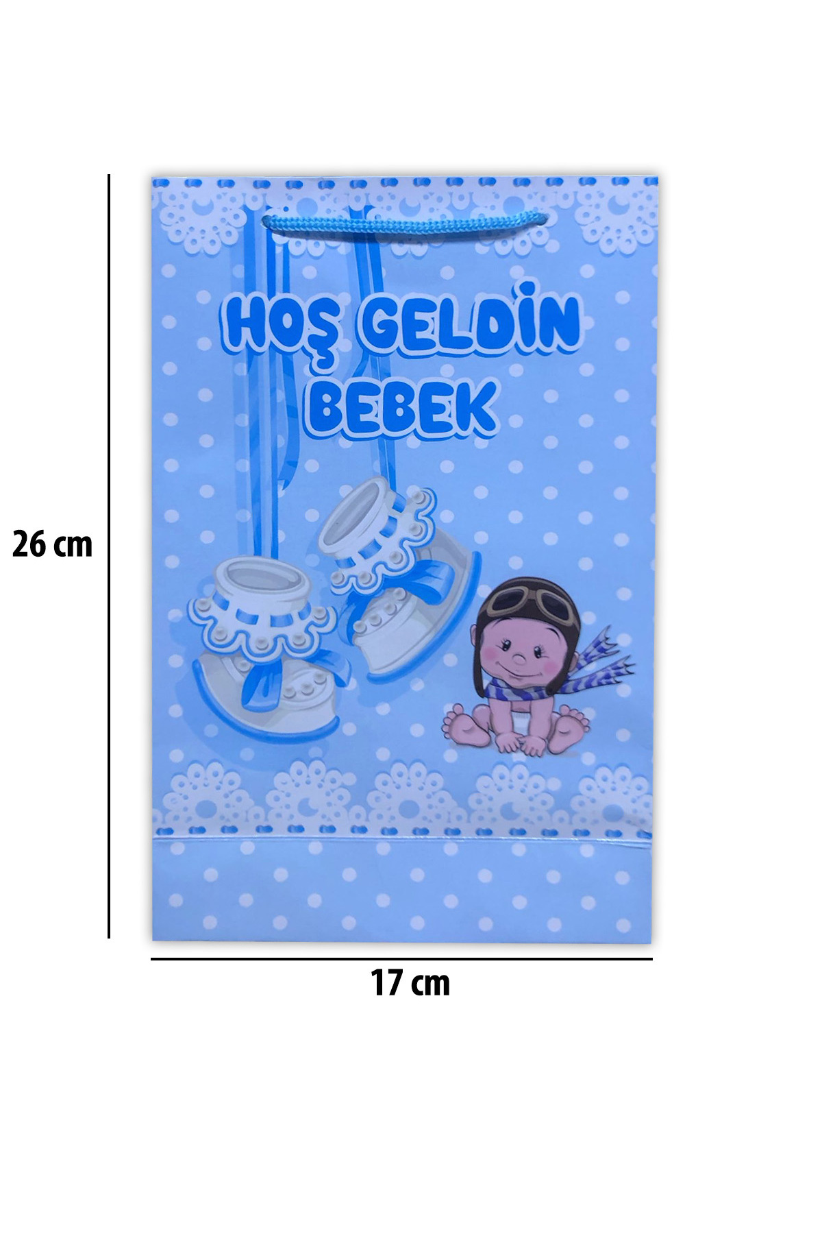 Parti Atölyesi 25 Adet 17-26-7 Cm Ölçüsünde Kartondan Mavi Baby Çanta Doğum Odası Süslemesi fotoğrafı 2 (önizleme)