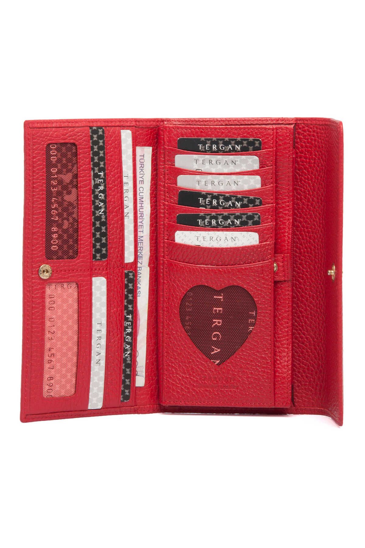 Tergan-Red Leather Women's Wallet - S1Cb 00005719 -B68 3