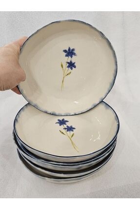 Tasarım Mavi Çiçekli Yemek / Sunum Tabağı