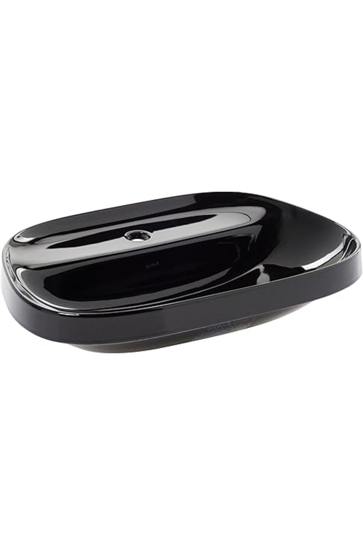 Pazarcan Vitra Frame 5696B470-0041 Tezgah Üstü Tv Lavabo, Armatür Bantlı, Vitra Clean, 57 Cm, Siyah