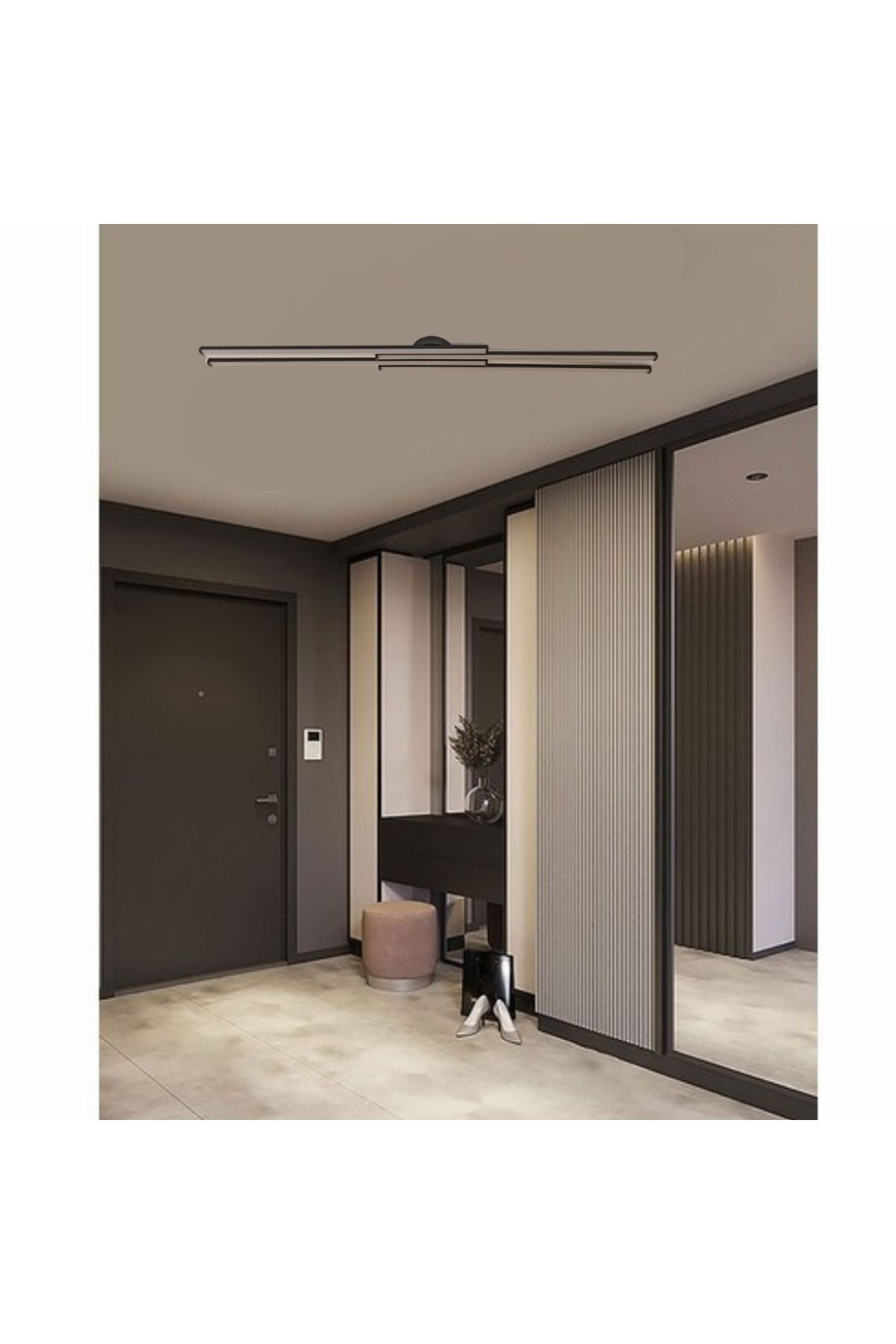 Mikro Light Project Modern Tavan Aydınlatması Çubuk Led Siyah Günışığı Lineer Avize Armatür 4lü