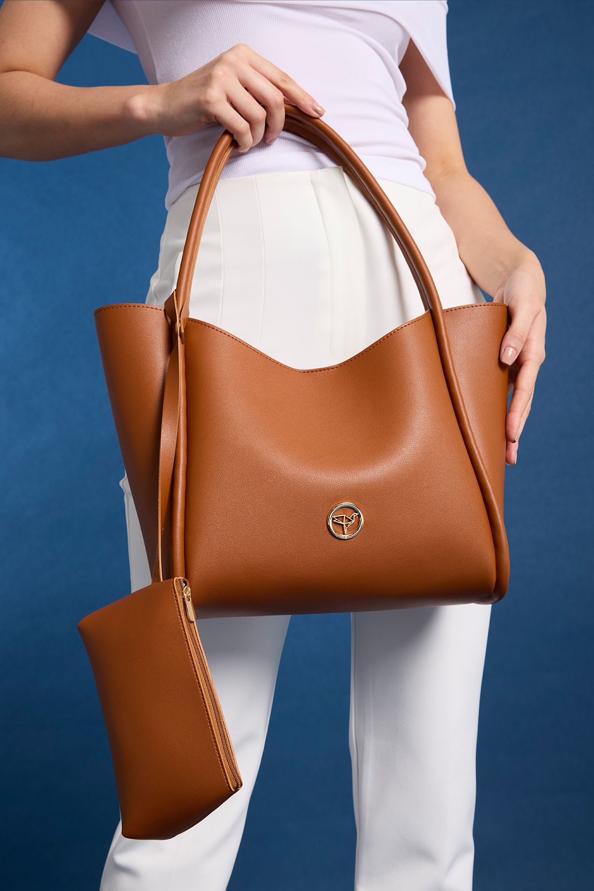 Garbalia-Women's Tan Shoulder and Shoulder Bag with Wide Compartment Magnet Closure with Athens Puppy Wallet 6