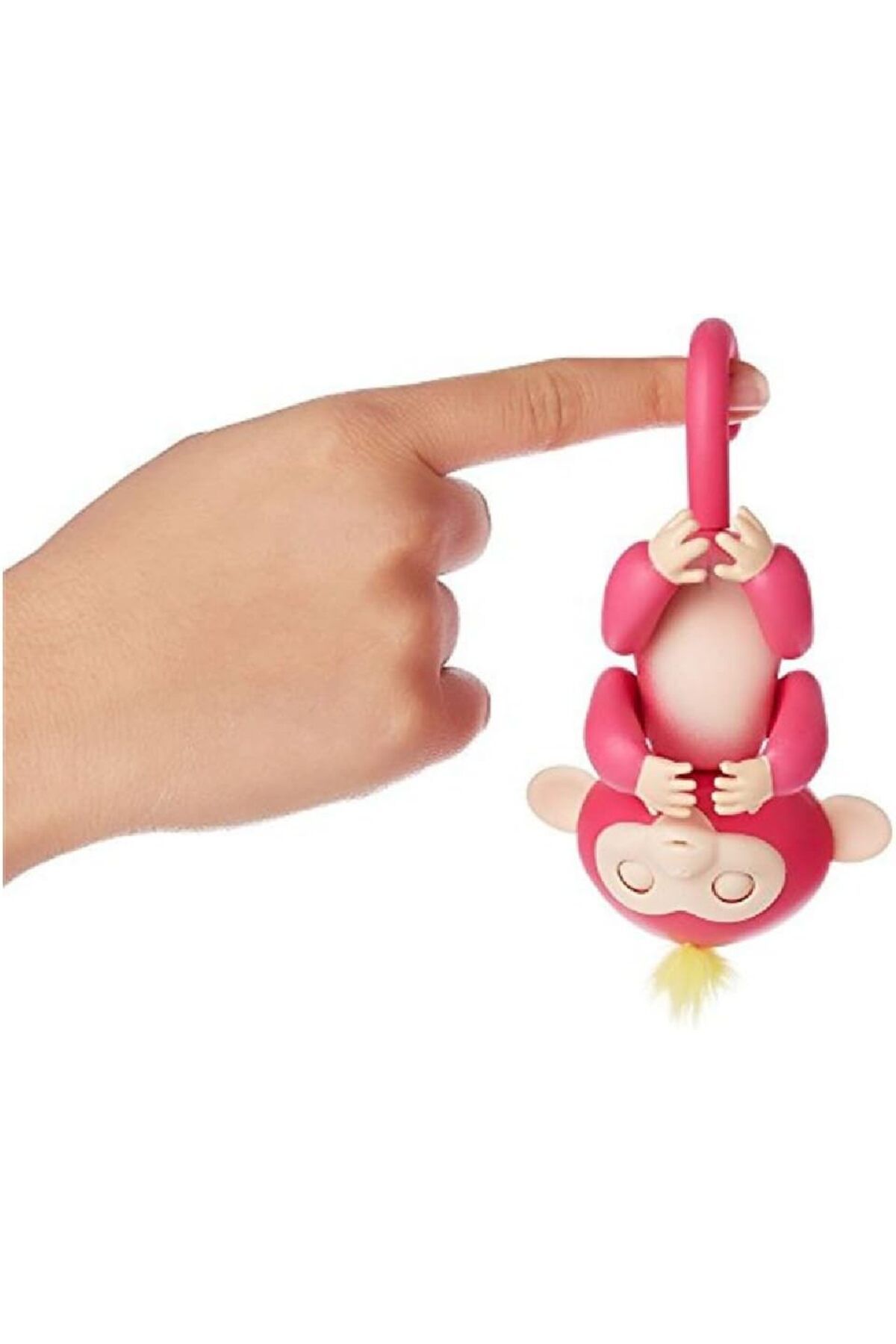 Yelajoy-Finger Monkey Toy,Interactive Baby Monkey Reacts to Touch,has a unique voice and personality,Red 3