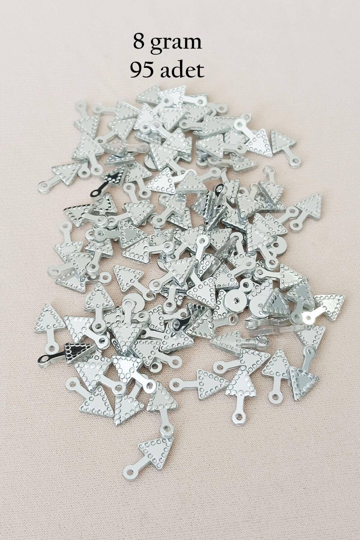 karadağsb Oya Abiye Bileklik Kolye Pleksi Metalik Plastik Pul Gümüş Renk 8 Gram 95 Adet - Bnc505