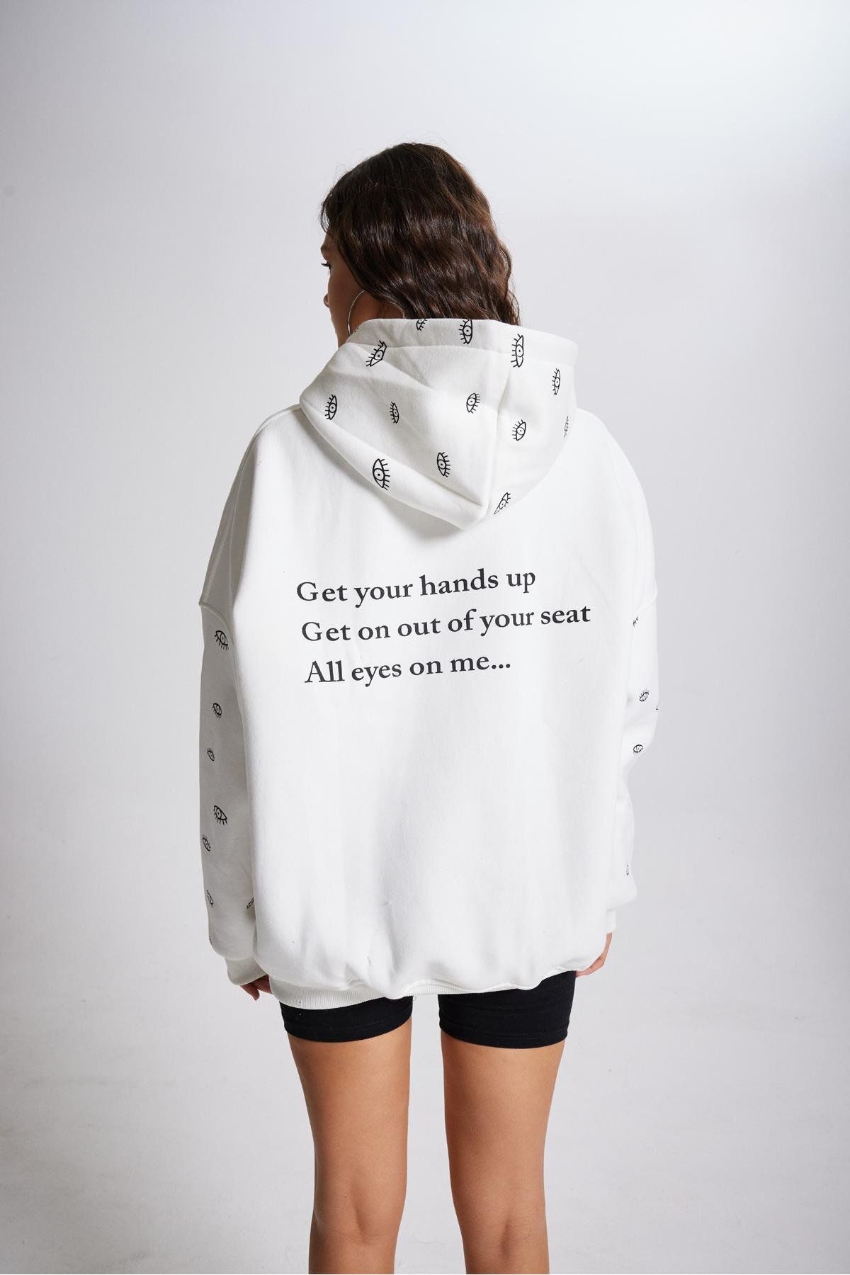 HOLLY LOLLY-Bluza oversize z kapturem, unisex, w kolorze białym 5