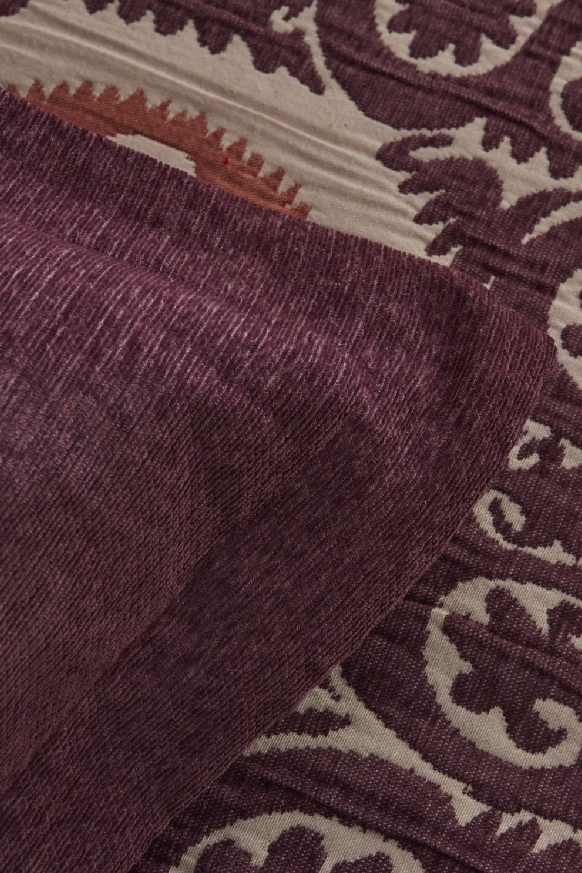 Karaca Home-Ruan Plum Double Bedspread Set 3