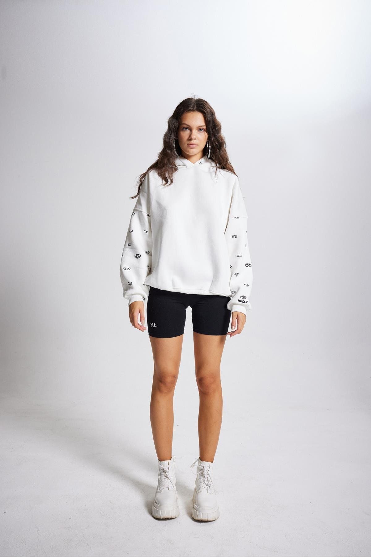 HOLLY LOLLY-Bluza oversize z kapturem, unisex, w kolorze białym 3