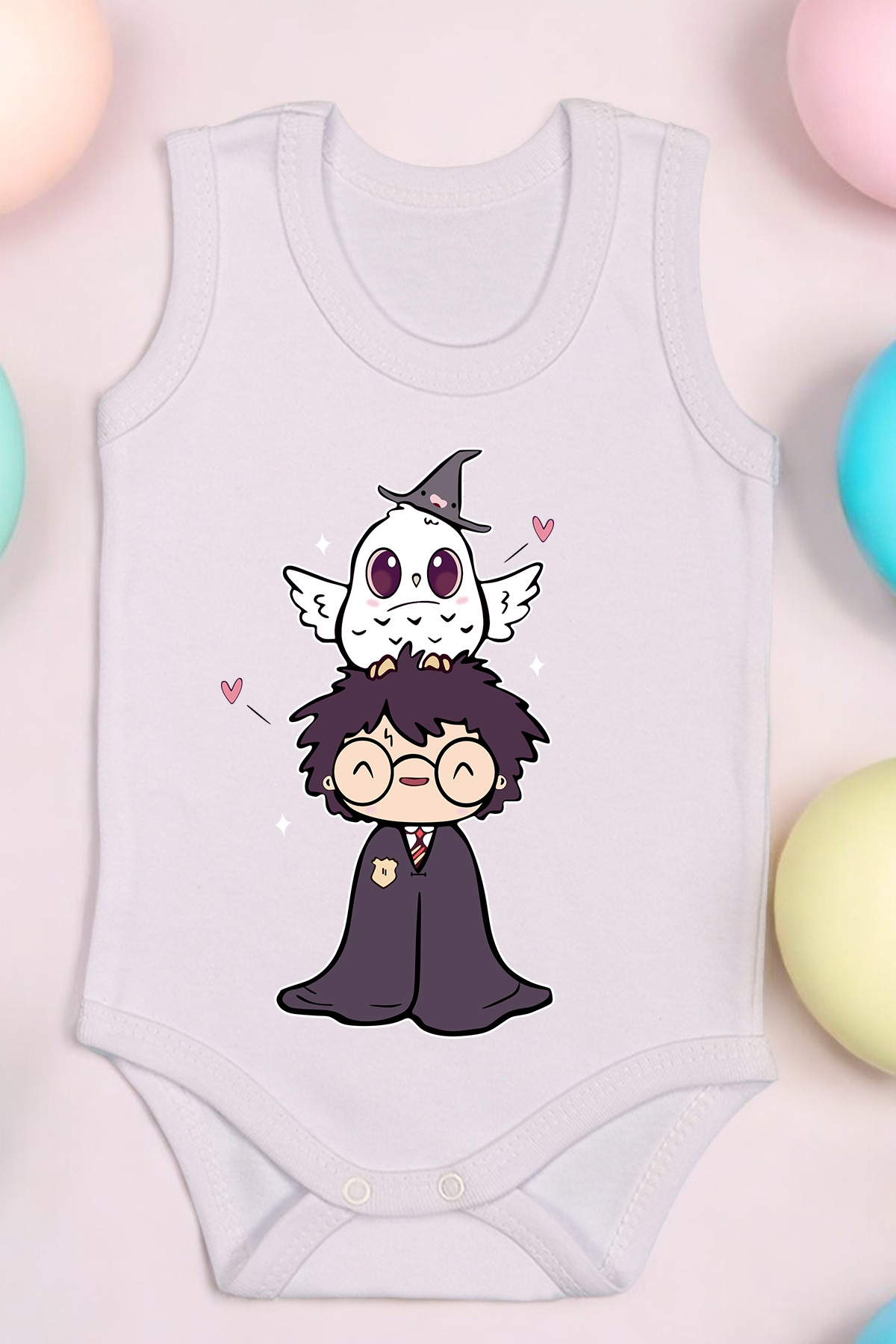 bebetospik Harry Potter Karikatür Baskılı Pamuk Atlet Zıbın fotoğrafı 2 (önizleme)