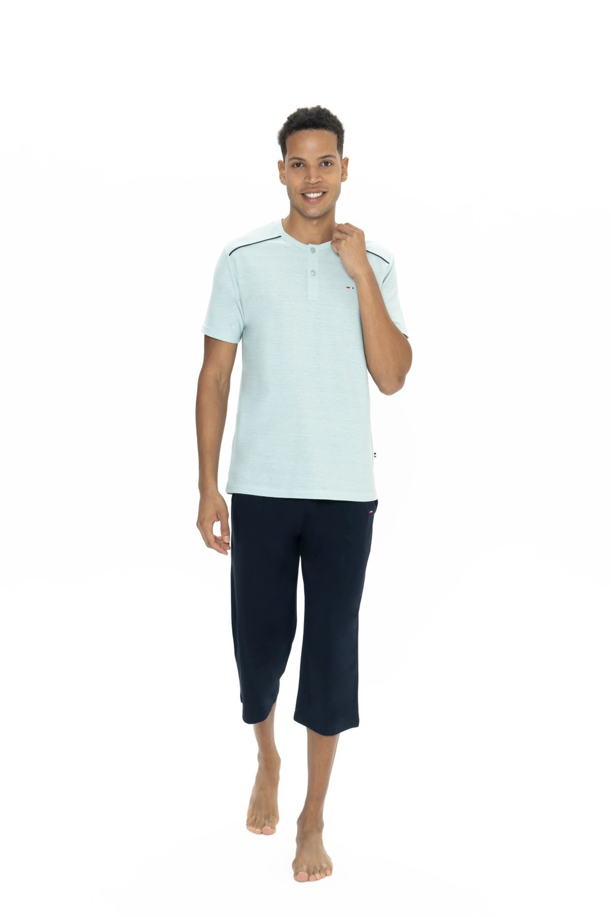 ست پیژامه و لباس خواب مردانه یقه گرد | یو اس پولو U.S. Polo Assn. USP18887 TR - تصویر 3